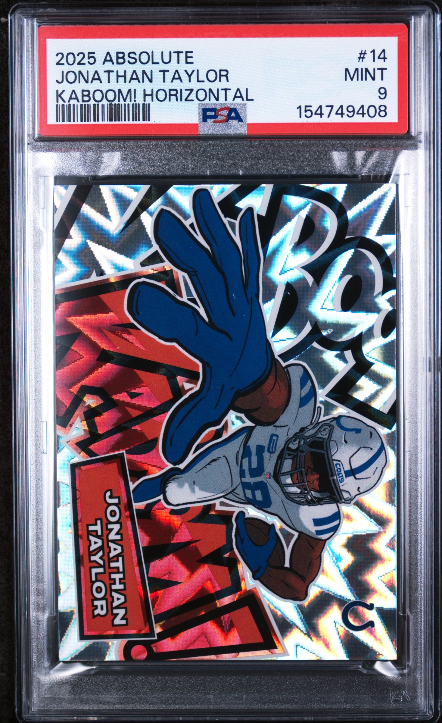 2025 Panini Absolute Kaboom! Horizontal Jonathan Taylor #14 PSA 9