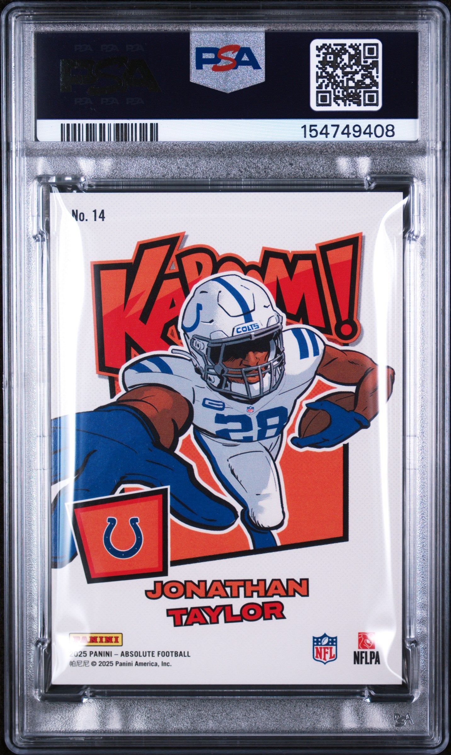 2025 Panini Absolute Kaboom! Horizontal Jonathan Taylor #14 PSA 9