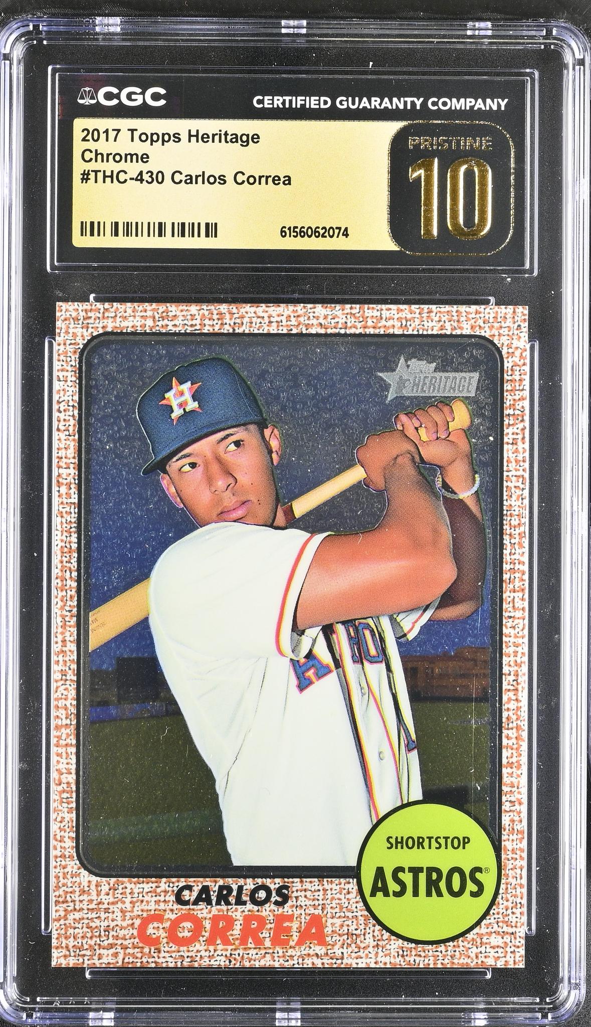 2017 Topps Heritage Chrome #THC-430 Carlos Correa /968 CGC 10