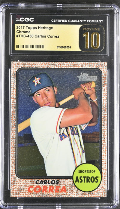 2017 Topps Heritage Chrome Carlos Correa #THC-430 /968 CGC 10