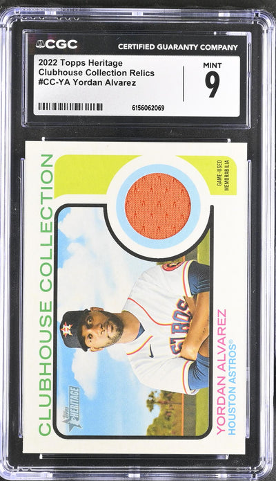 2022 Topps Heritage Yordan Alvarez Clubhouse Collection Relics #CC-YA CGC 9