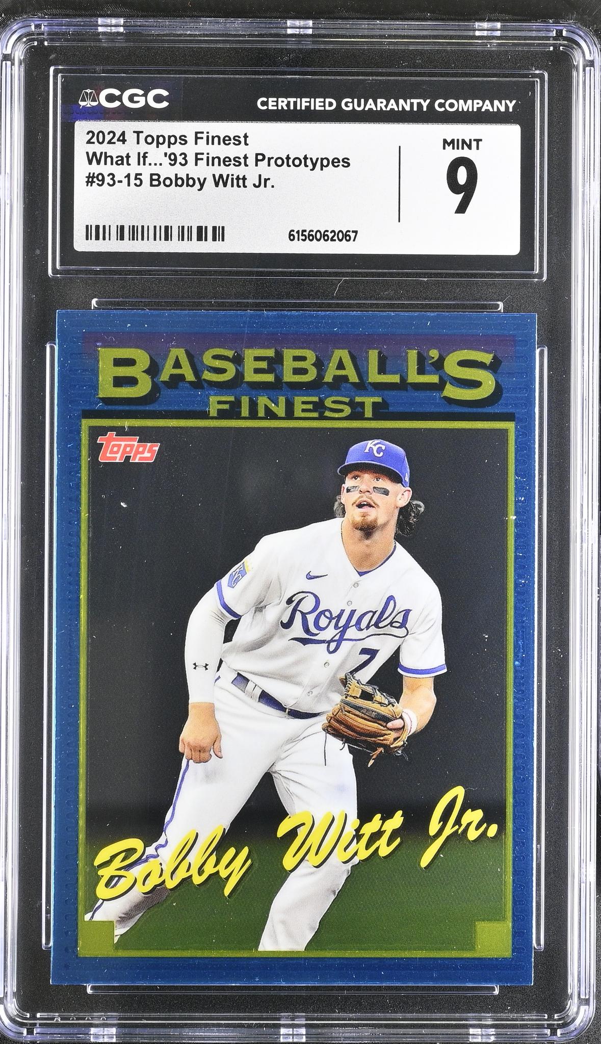 2024 Topps Finest #93-15 Bobby Witt Jr. '93 Finest Prototypes CGC 9