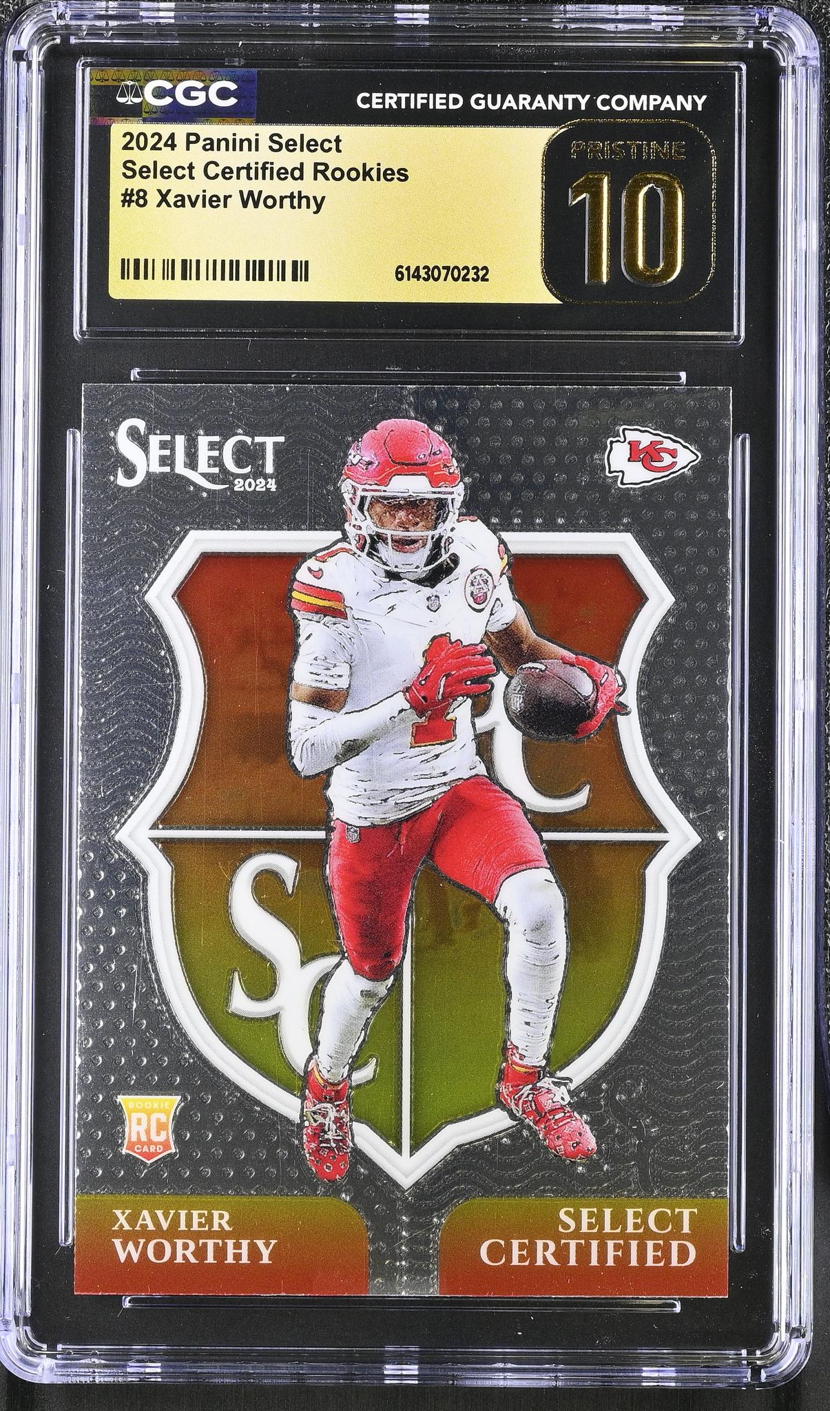 2024 Select #8 Xavier Worthy Select Certified Rookies CGC 10