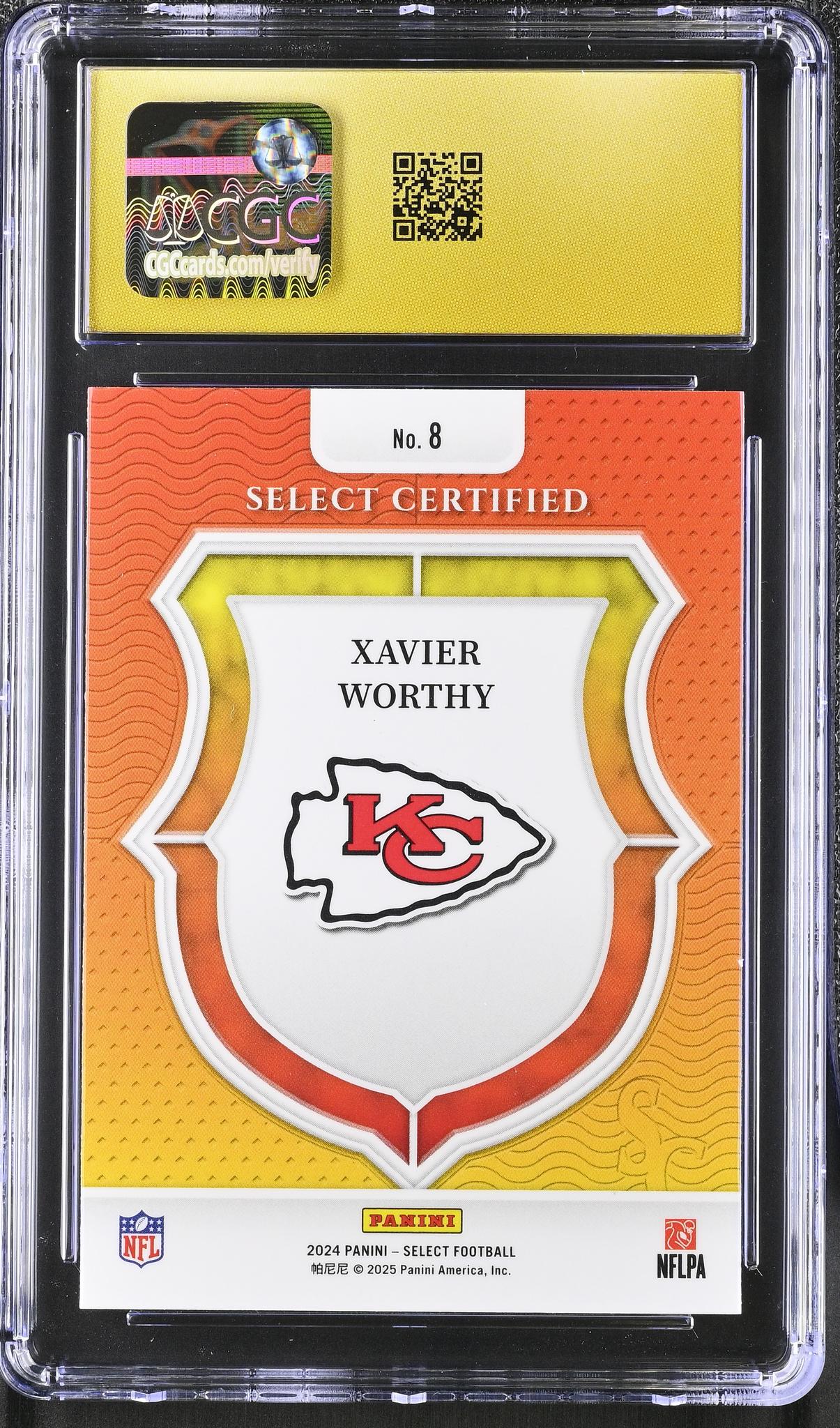 2024 Select #8 Xavier Worthy Select Certified Rookies CGC 10