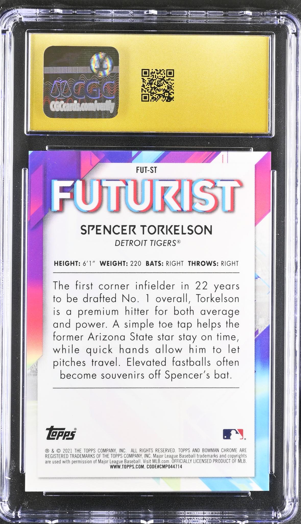 2021 Bowman #FUT-ST Spencer Torkelson Futurist /99 CGC 10