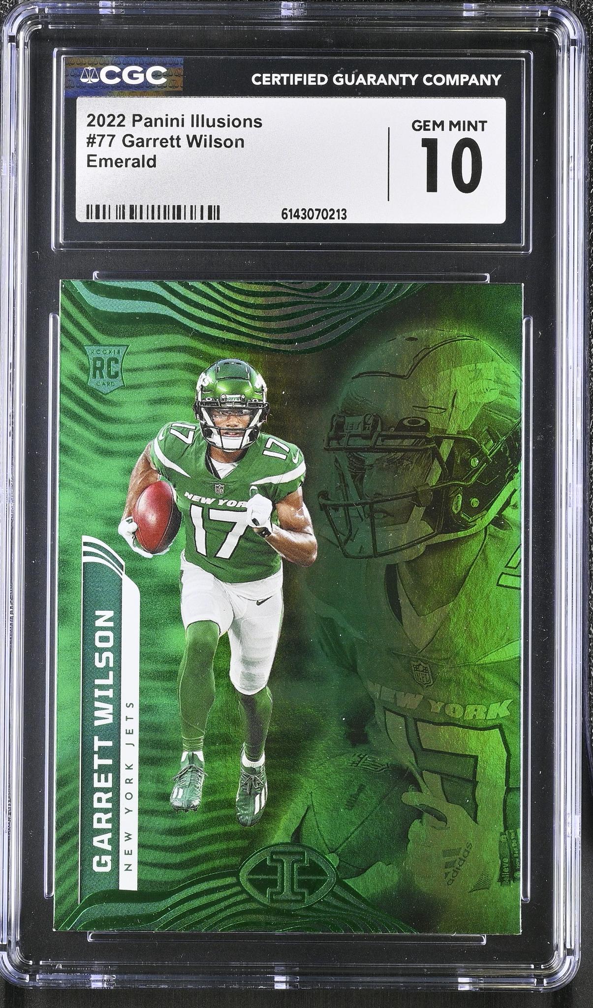 2022 Illusions #77 Garrett Wilson Emerald CGC 10