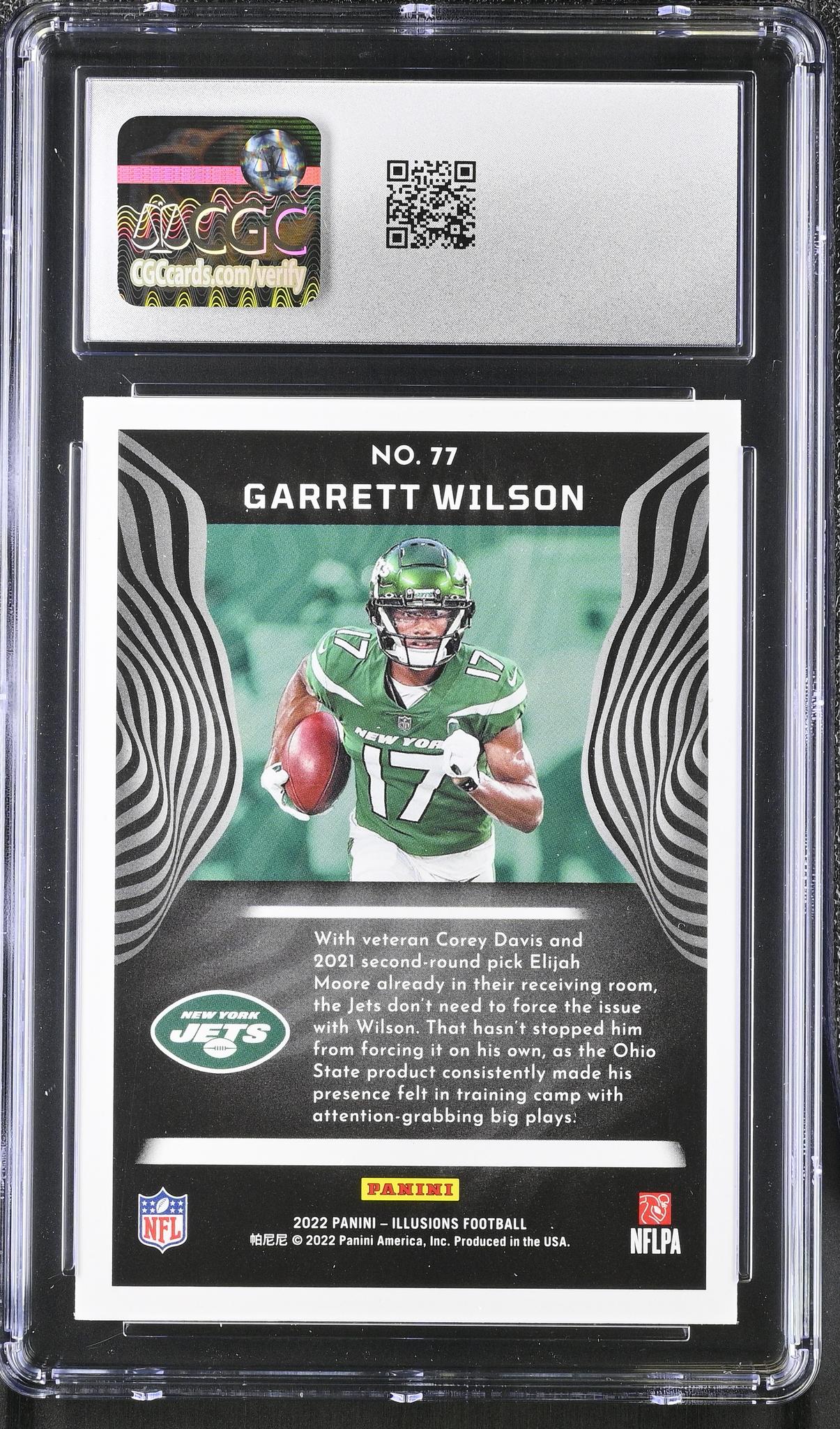 2022 Illusions #77 Garrett Wilson Emerald CGC 10