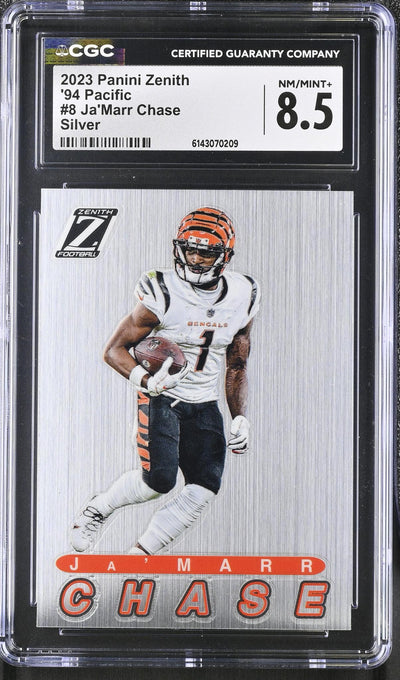 2023 Panini Zenith '94 Pacific Ja'Marr Chase #8 Silver CGC 8.5