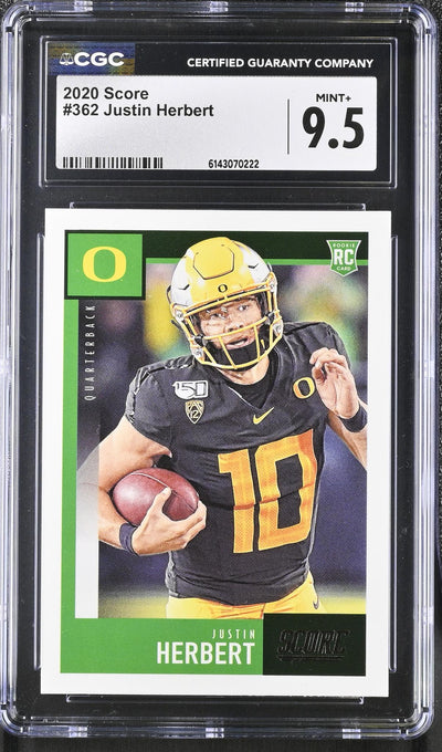 2020 Score Justin Herbert #362 Rookie CGC 9.5