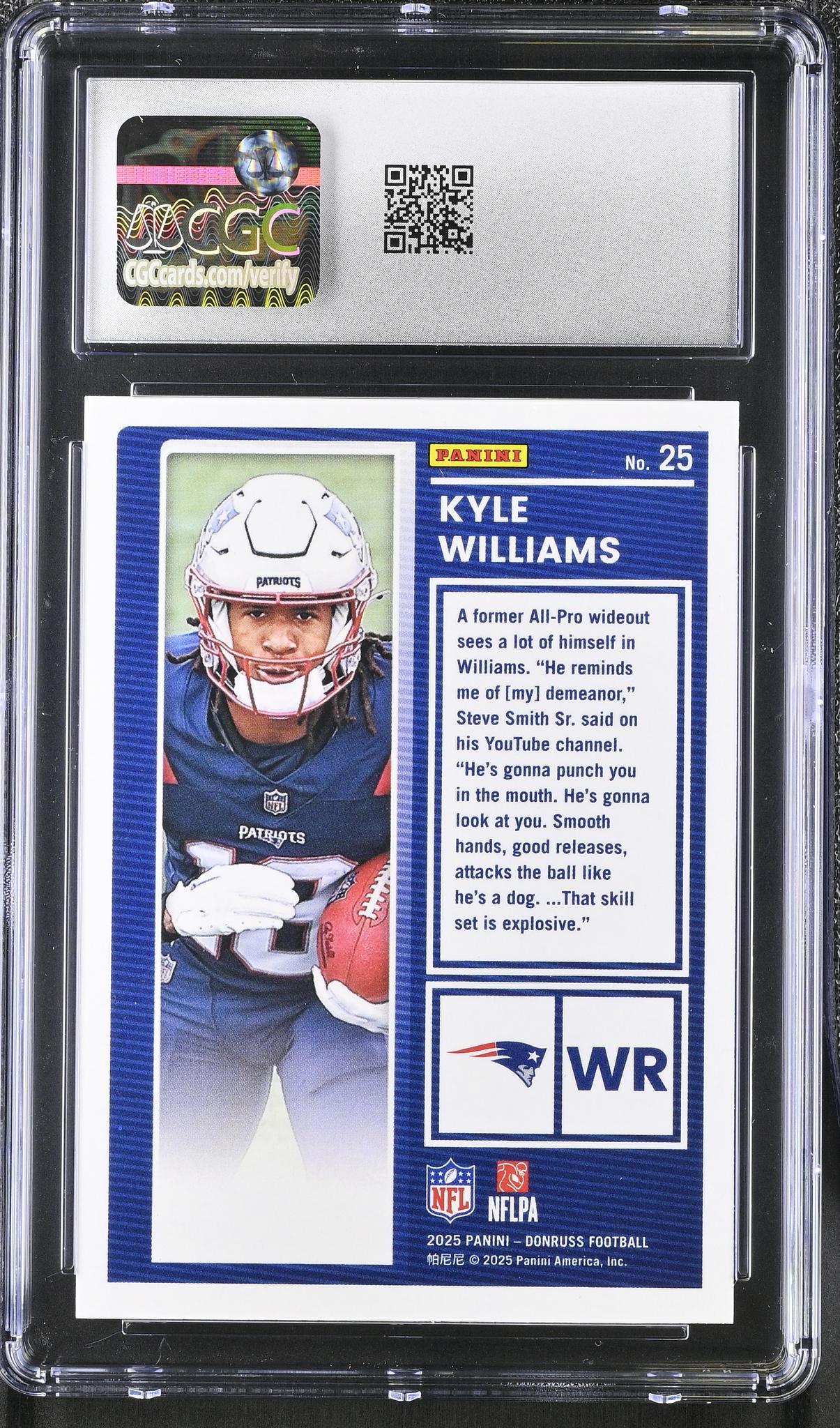 2025 Donruss #25 Kyle Williams The Rookies CGC 9.5