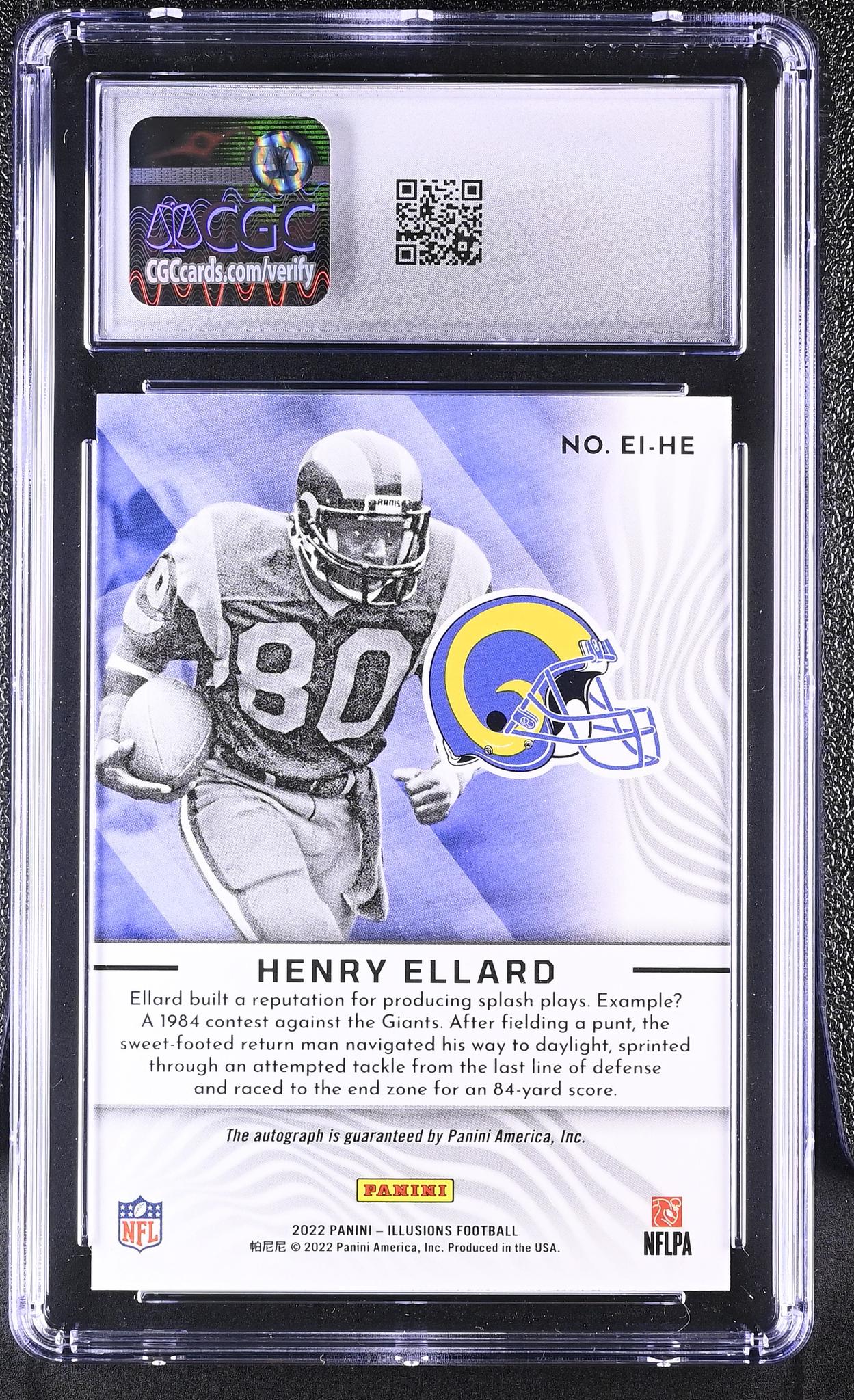 2022 Illusions #EI-HE Henry Ellard Elusive Ink /199 CGC 10