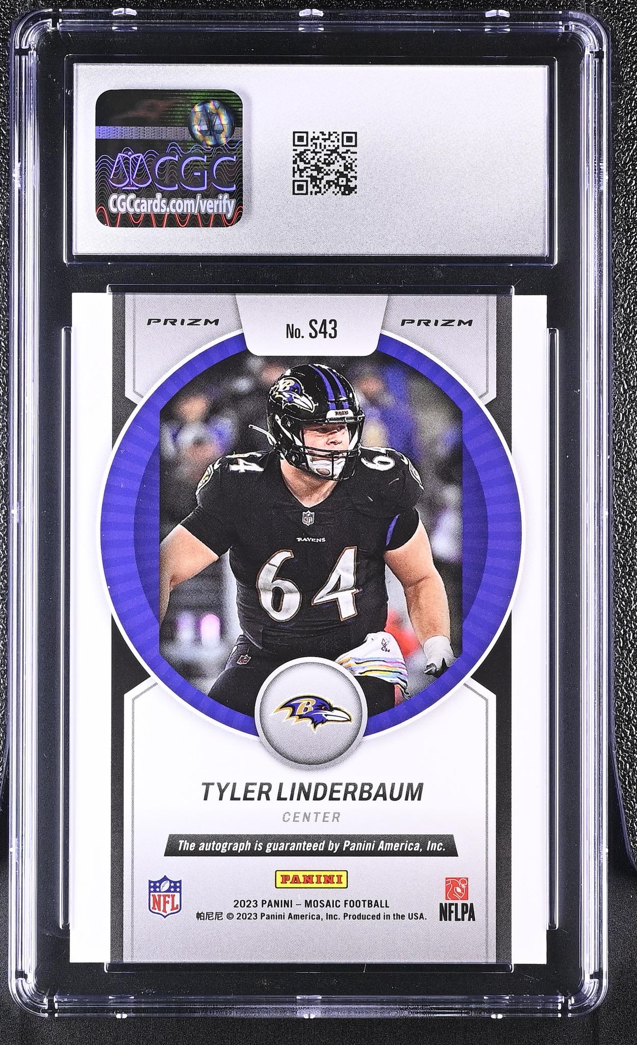 2023 Mosaic #S43 Tyler Linderbaum Scripts CGC 10