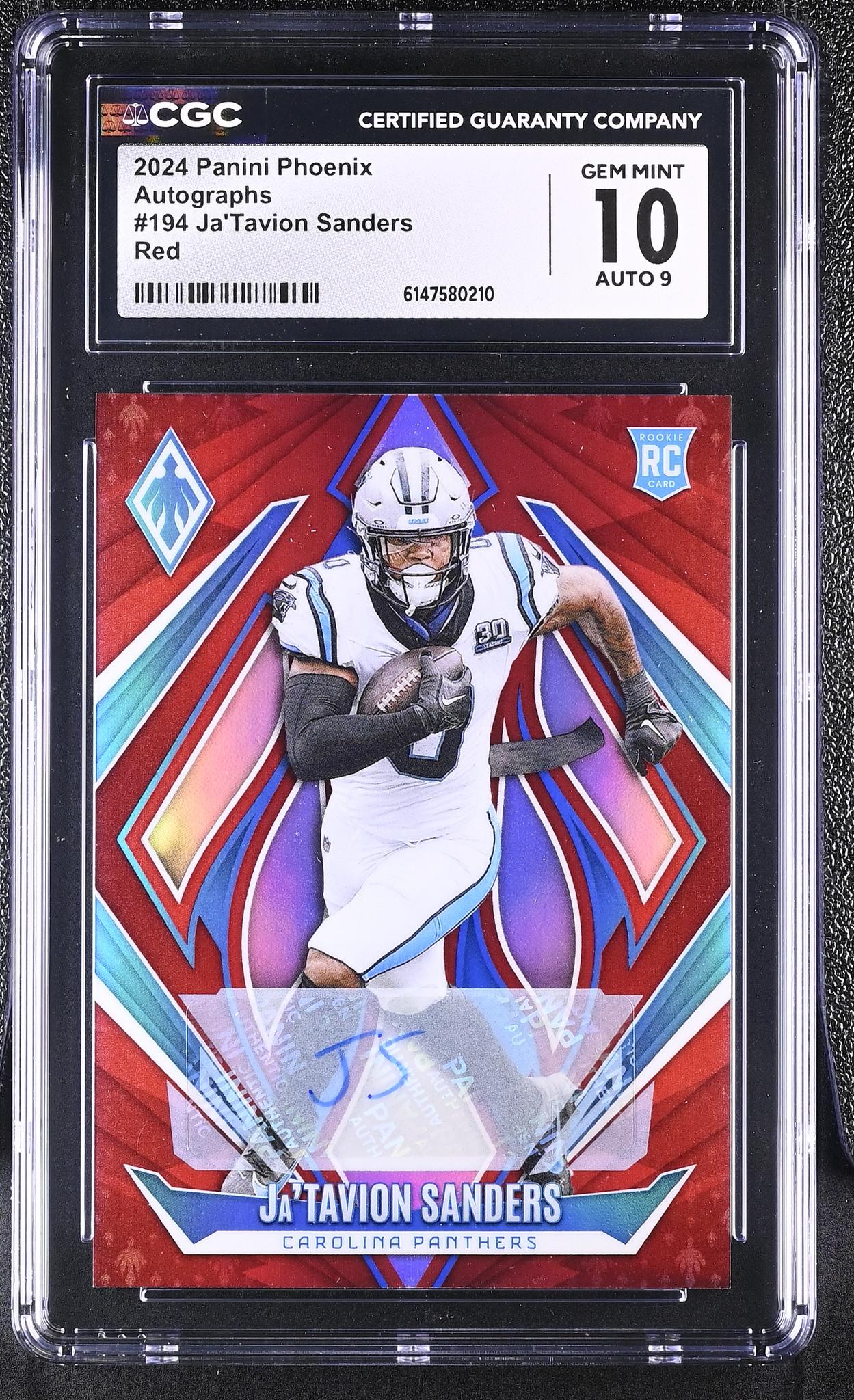 2024 Phoenix #194 Ja'Tavion Sanders Autographs /99 Auto CGC 10
