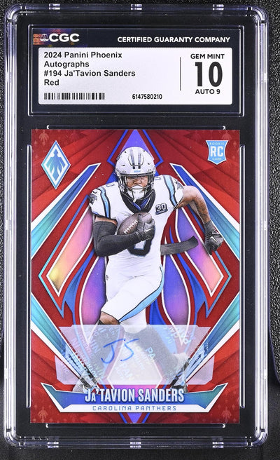 2024 Panini Phoenix Ja'Tavion Sanders #194 Red Auto /99 CGC 10