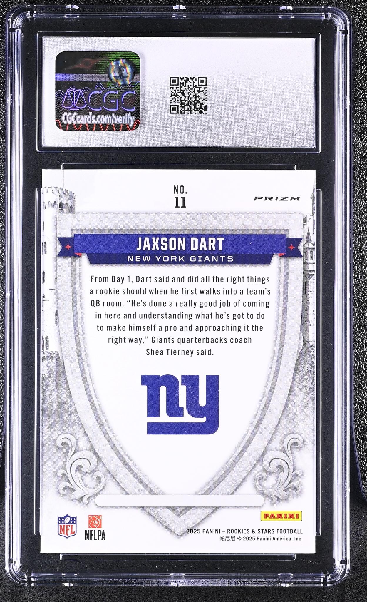 2025 Prizm #11 Jaxson Dart Crusade CGC 9