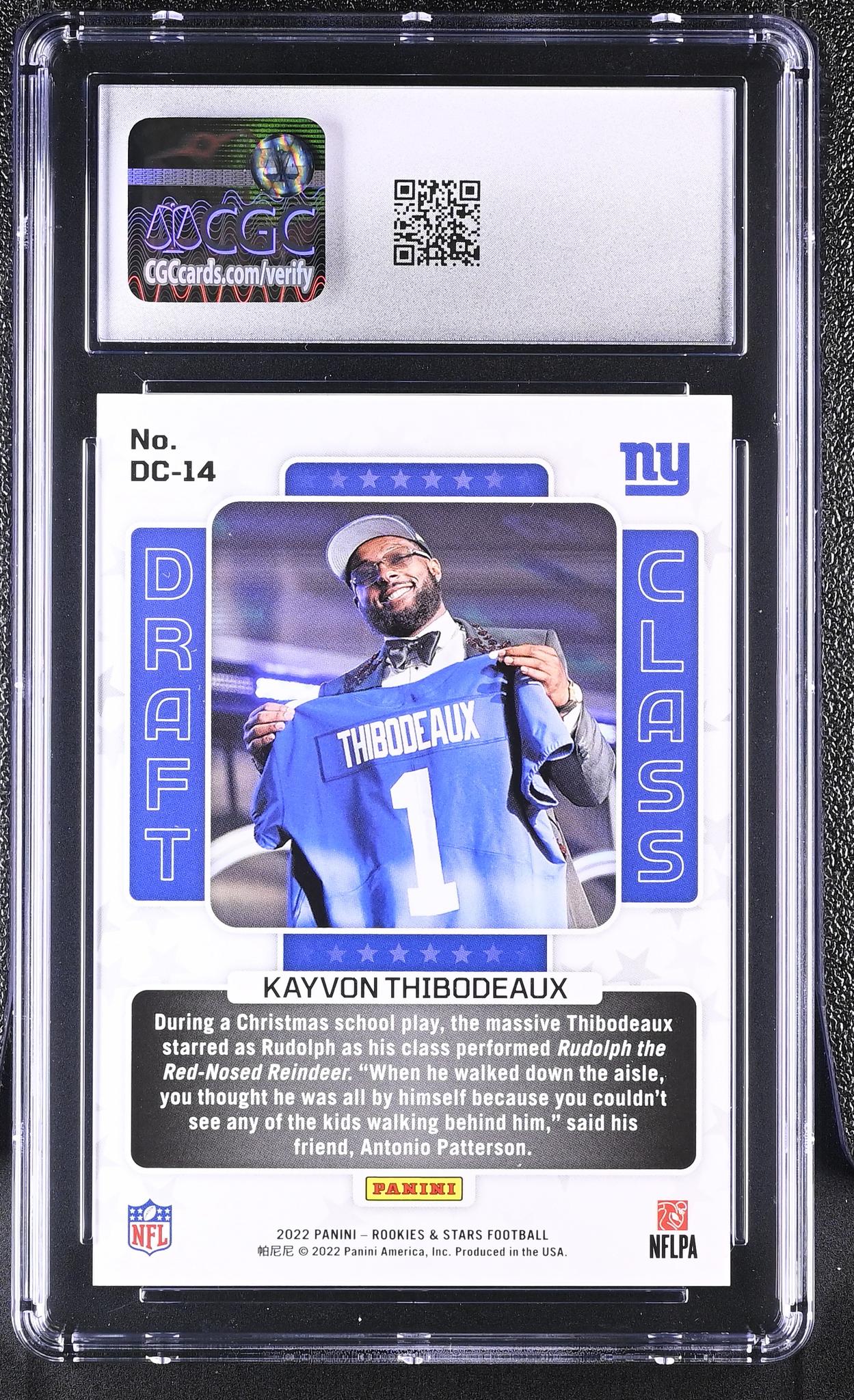 2022 Rookies & Stars #DC-14 Kayvon Thibodeaux Draft Class CGC 9