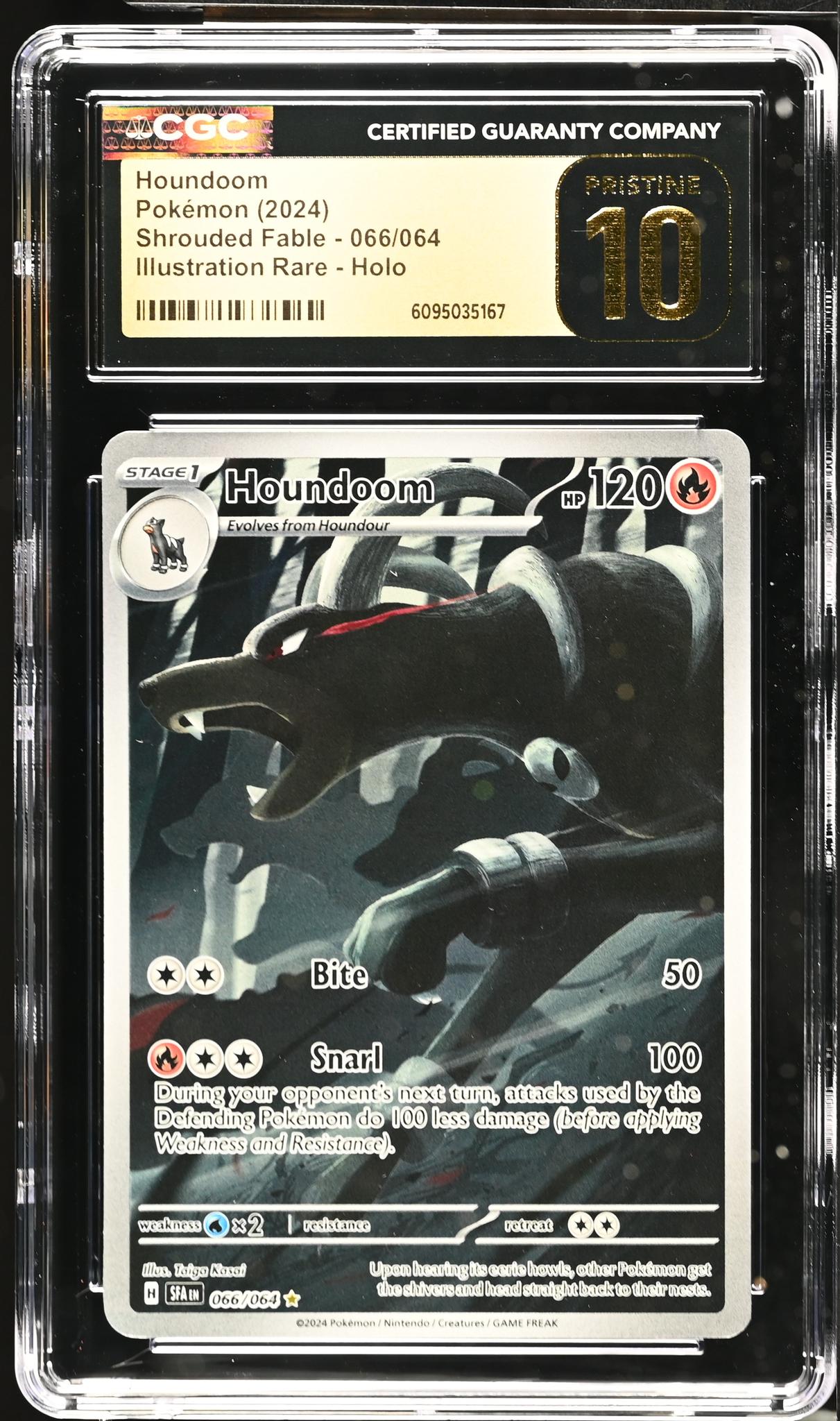 2024 Pokemon #066/064 Houndoom Shrouded Fable CGC 10