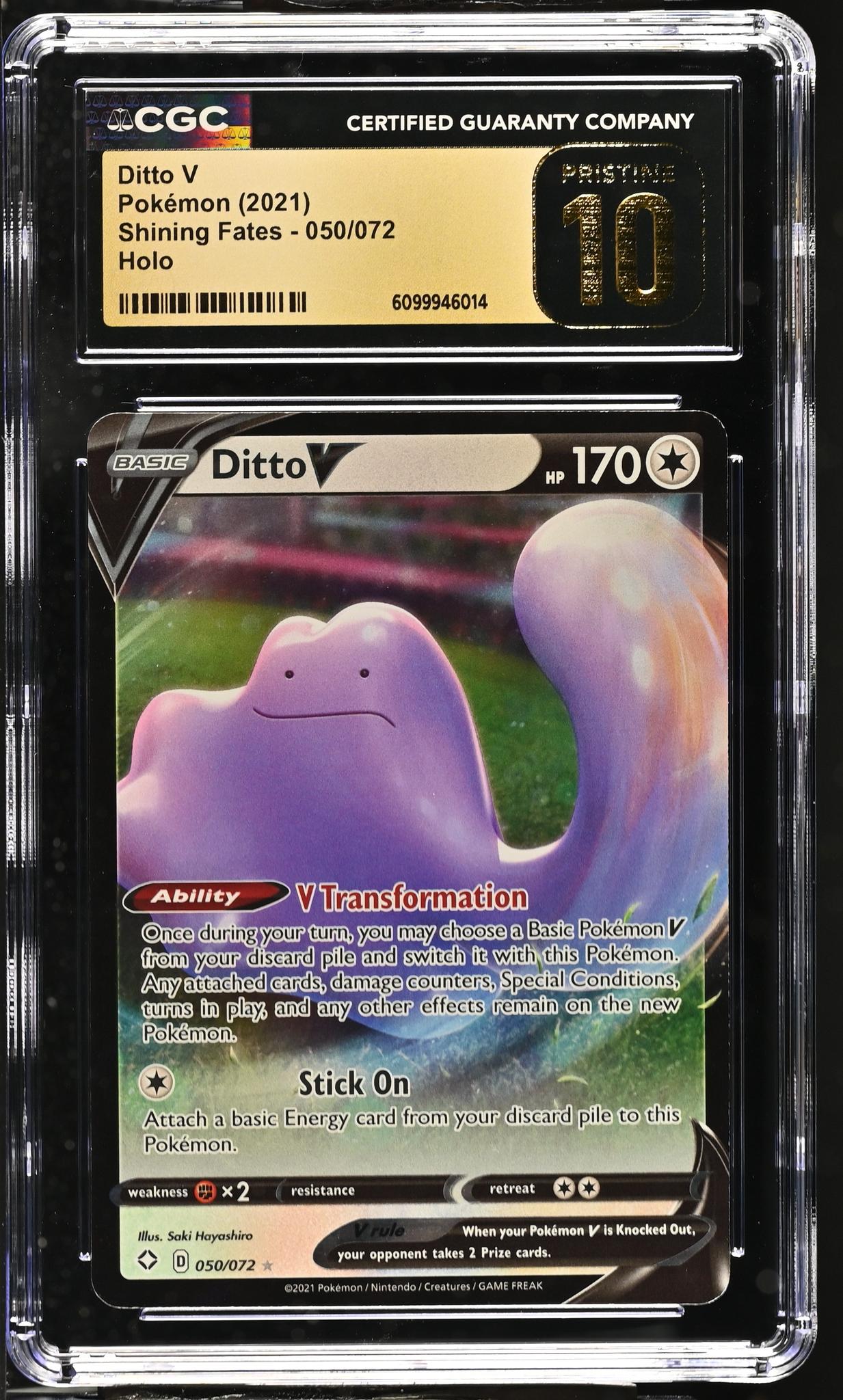 2021 Shining Fates #050/072 Ditto V CGC 10