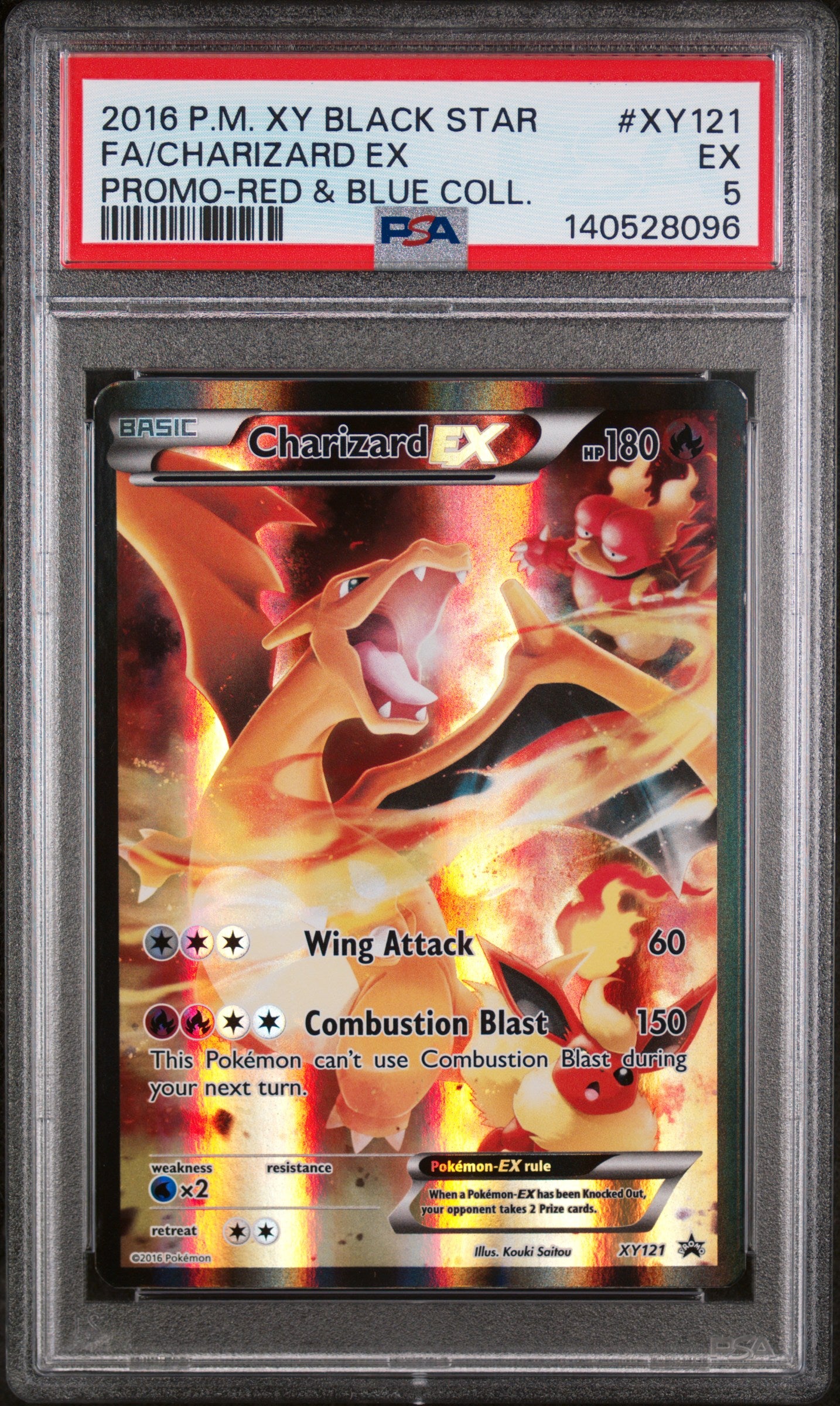 2016 Pokemon XY Black Star Promo Red and Blue Collection Charizard Ex #XY121 PSA 5