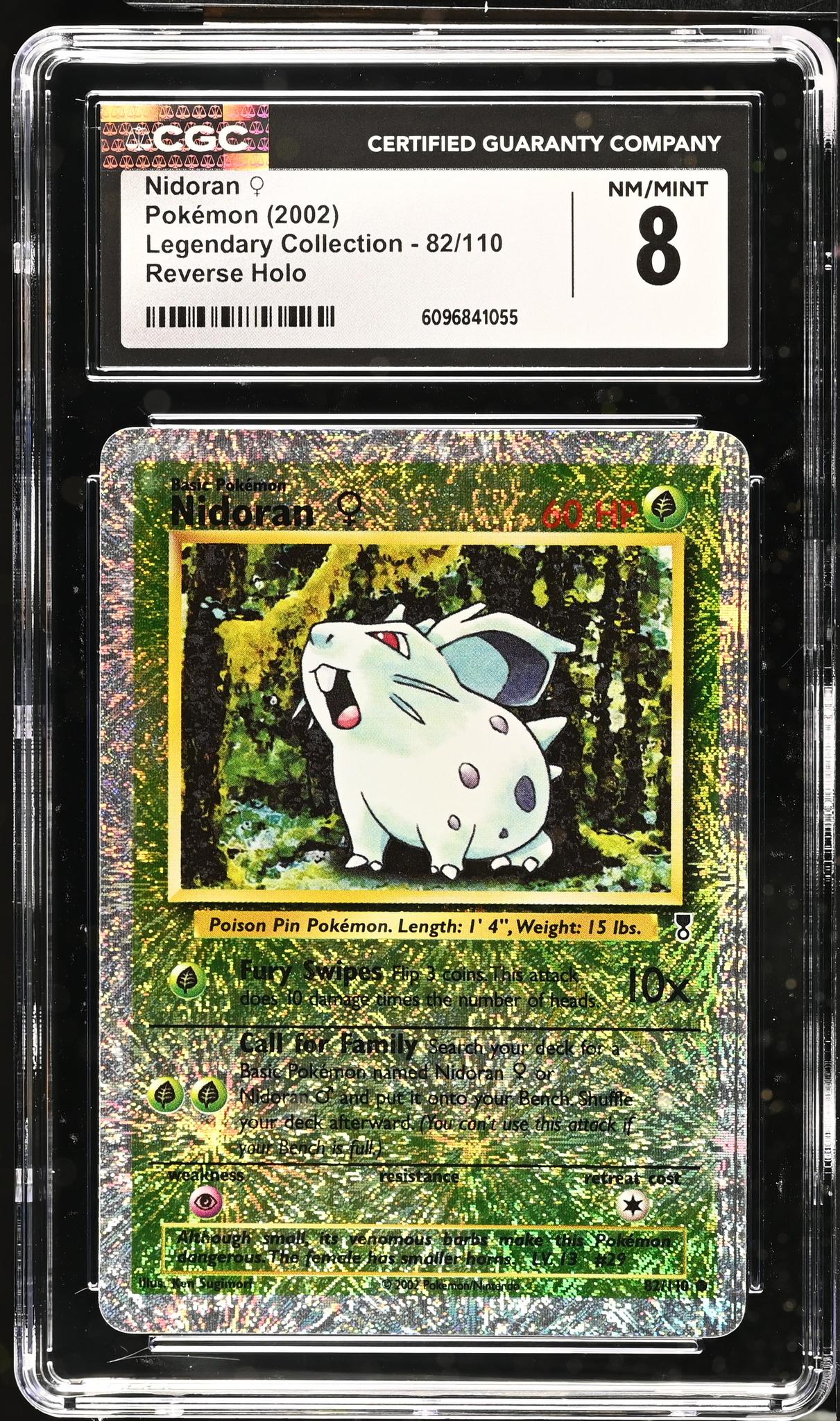 2002 Pokemon #82/110 Nidoran ♀ Legendary Collection CGC 8