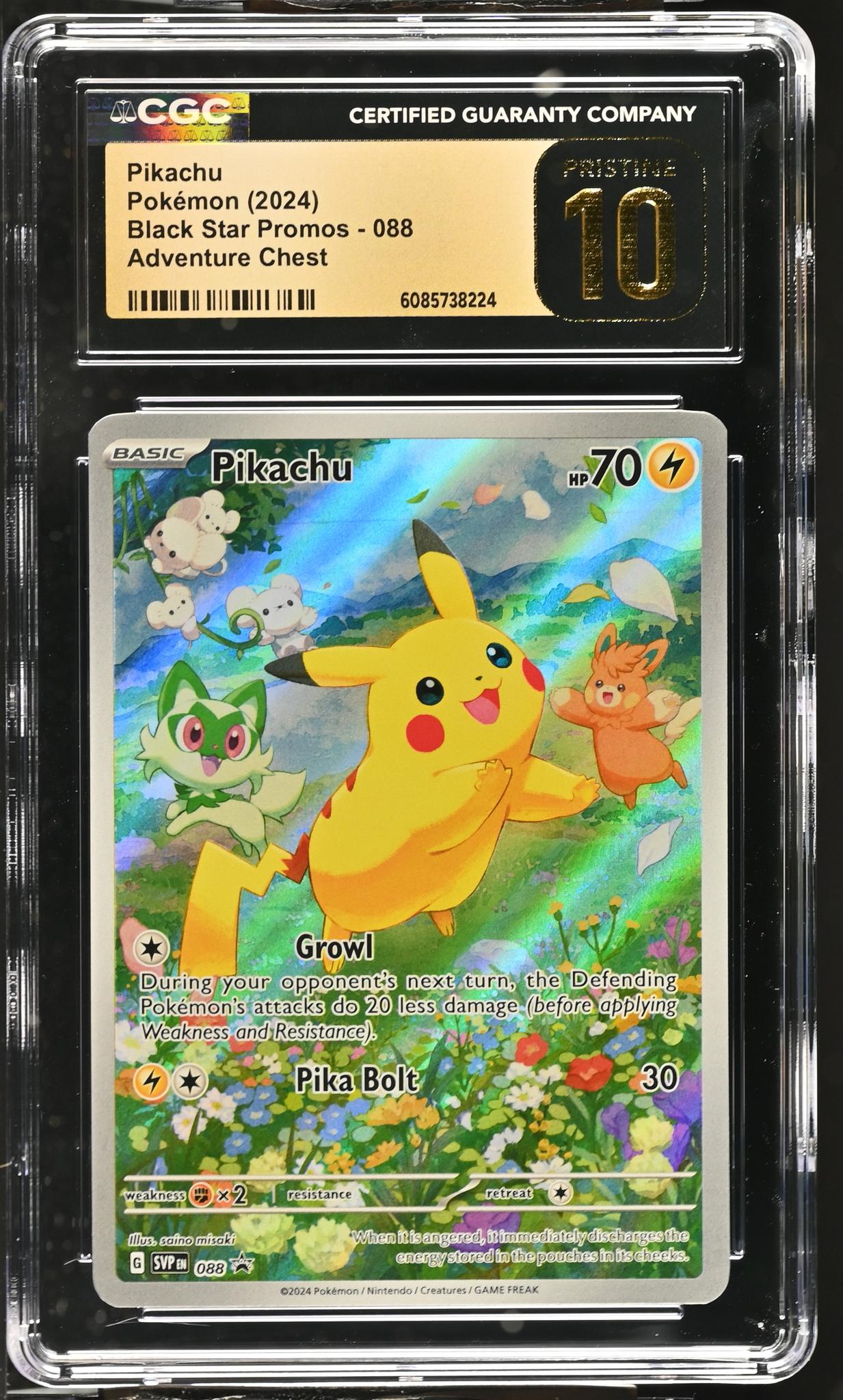 2024 Black Star Promos #088 Pikachu Adventure Chest CGC 10