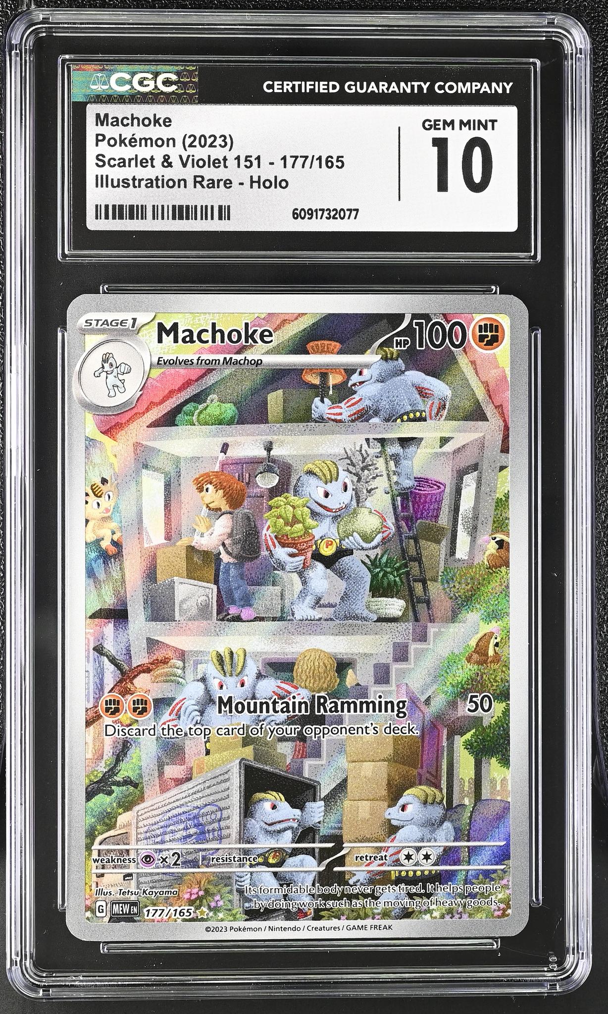 2023 Pokemon #177/165 Machoke Scarlet & Violet CGC 10