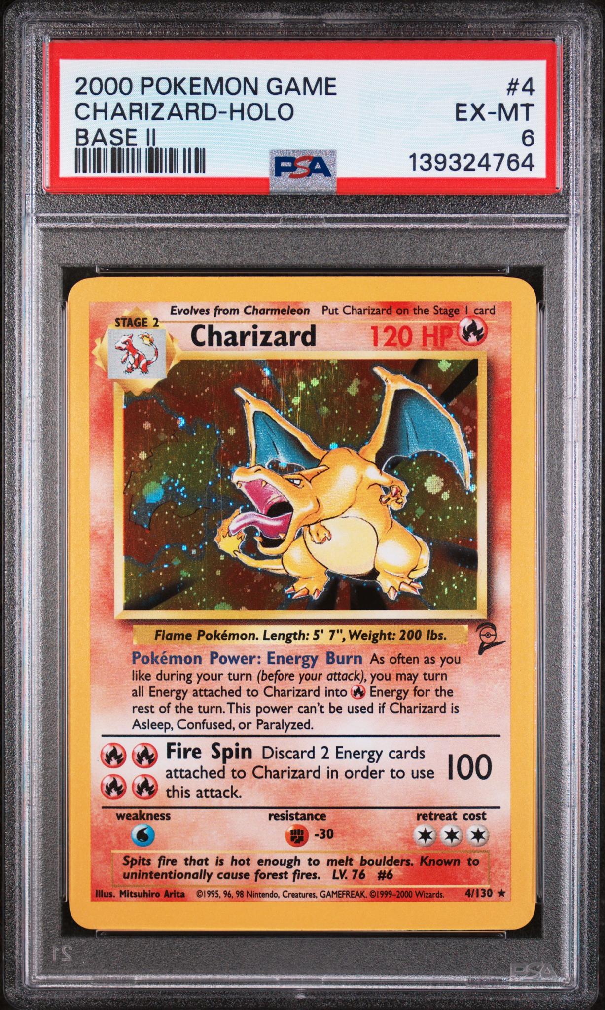 2000 Pokemon Base Set 2 Holo Charizard #4 PSA 6