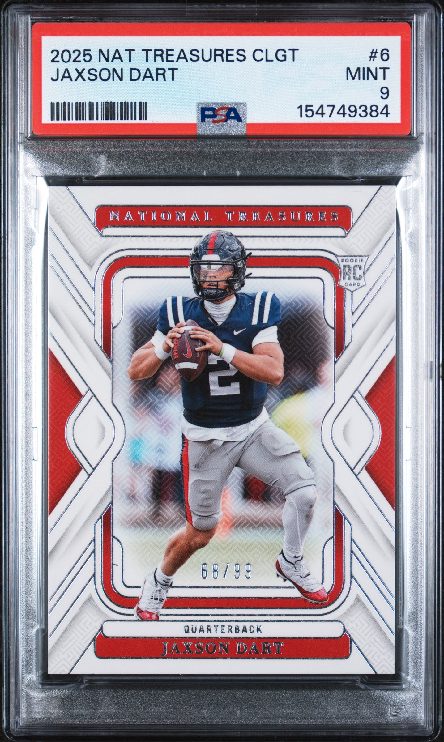 2025 National Treasures Collegiate Jaxson Dart #6 /99 PSA 9