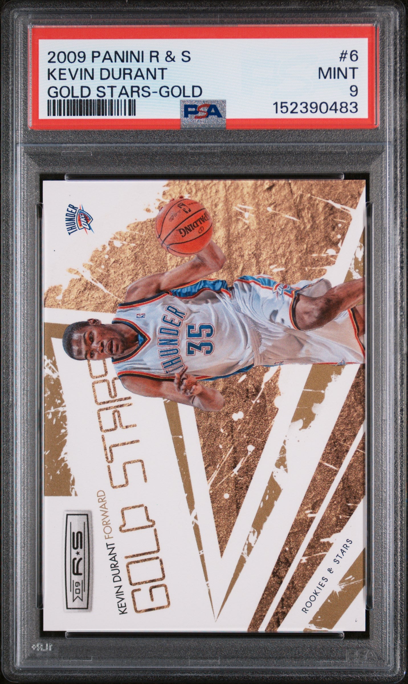 2009 Panini Rookies & Stars Gold Stars Gold Kevin Durant #6 /500 PSA 9