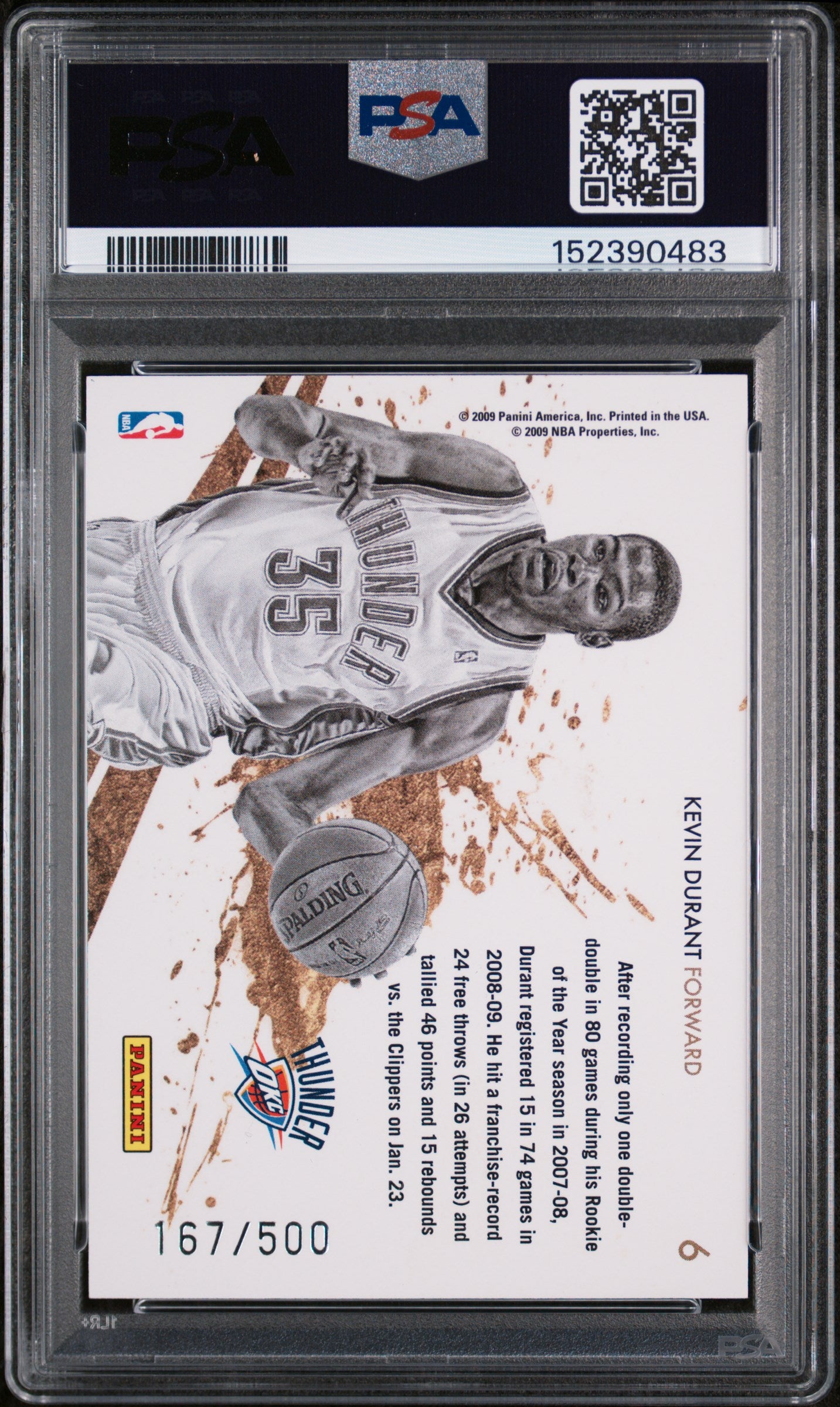 2009 Panini Rookies & Stars Gold Stars Gold Kevin Durant #6 /500 PSA 9