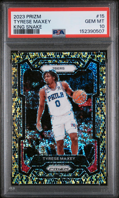2023 Prizm Tyrese Maxey #15 King Snake PSA 10