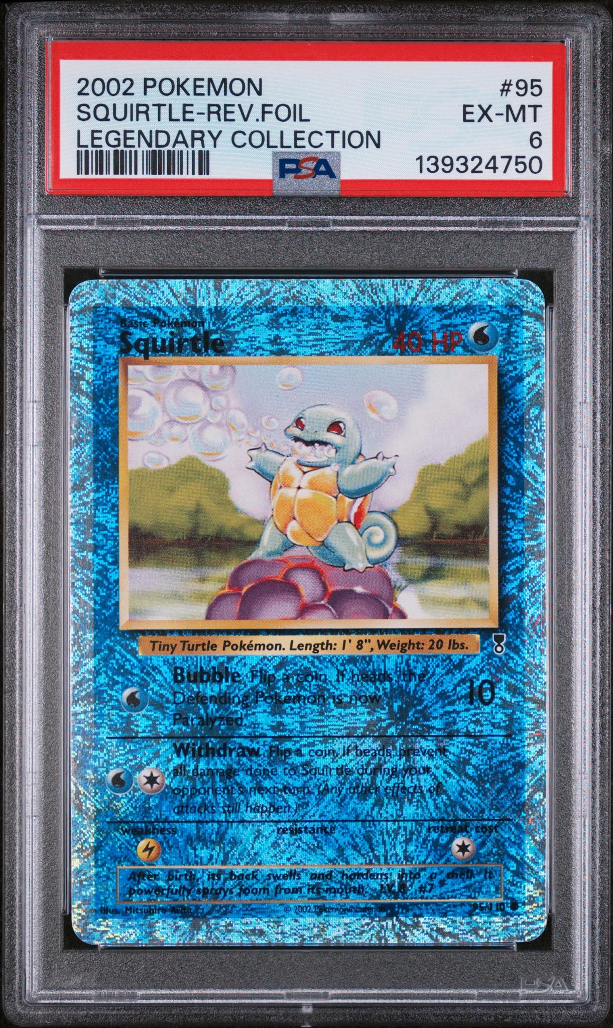 2002 Pokemon Legendary Collection Reverse Foil Squirtle #95 PSA 6