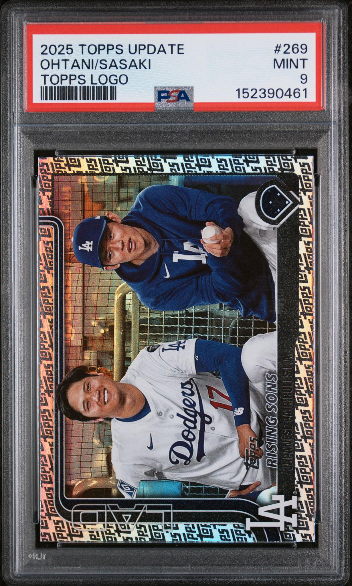 2025 Topps Update Topps Logo Roki Sasaki/Shohei Ohtani #269 PSA 9