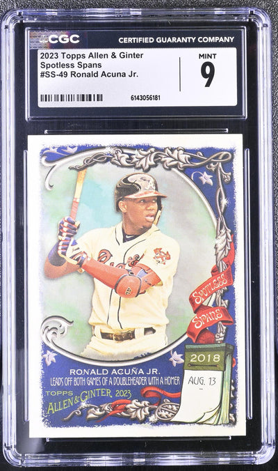 2023 Topps Allen & Ginter Spotless Spans Ronald Acuna Jr. #SS-49 CGC 9