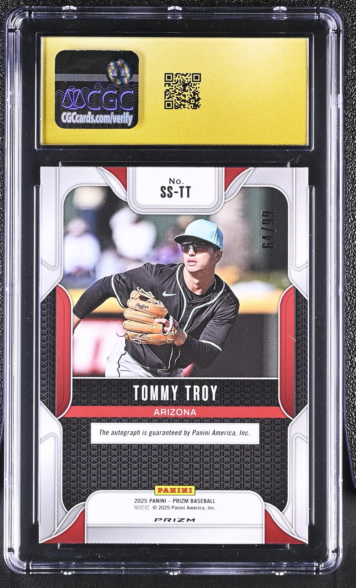 2025 Prizm #SS-TT Tommy Troy Sensational Signatures /99 CGC 10