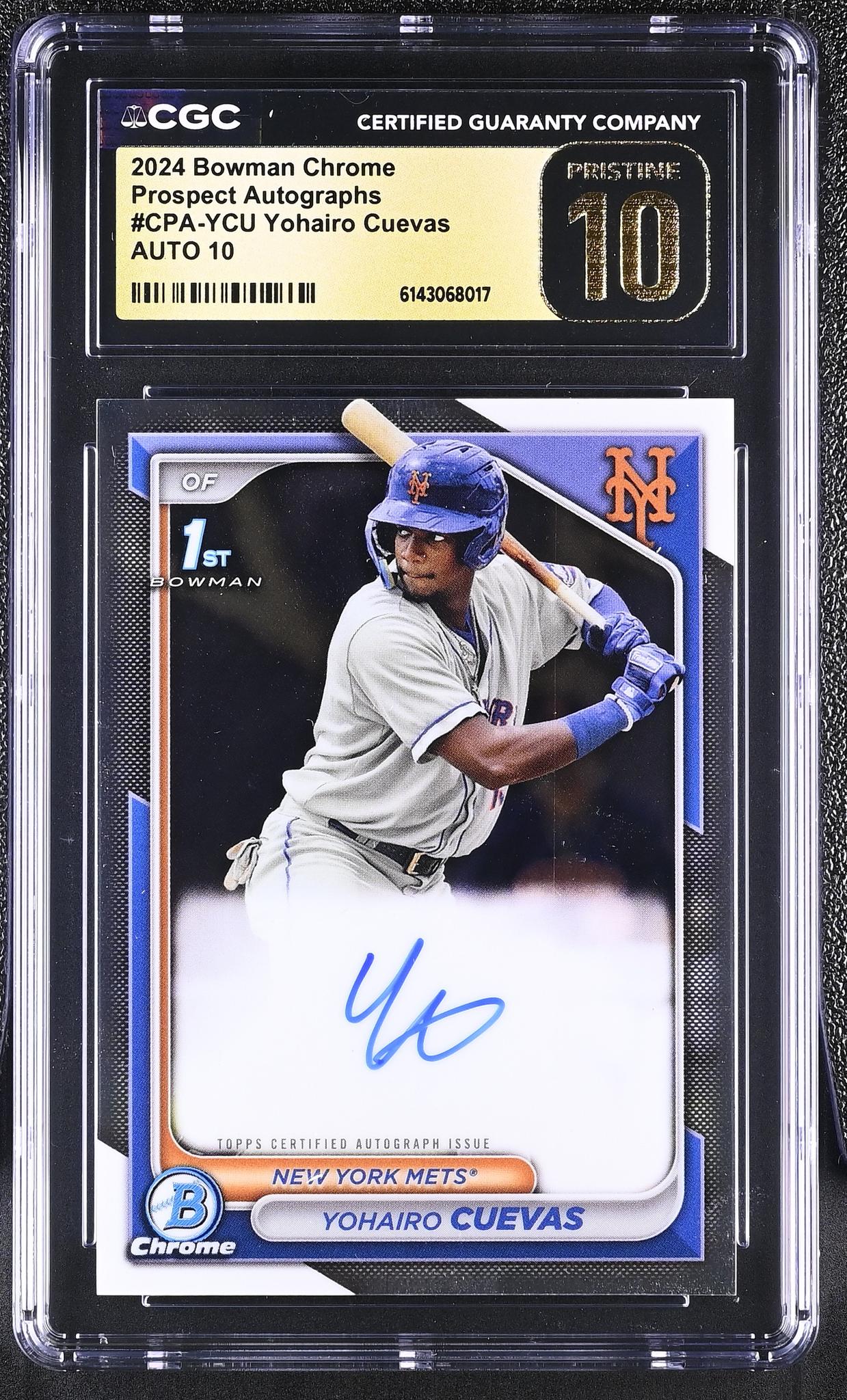 2024 Bowman Chrome #CPA-YCU Yohairo Cuevas Prospect Autographs Auto CGC 10