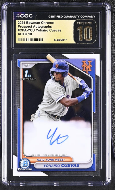 2024 Bowman Chrome Prospect Autographs Yohairo Cuevas #CPA-YCU Auto CGC Pristine 10