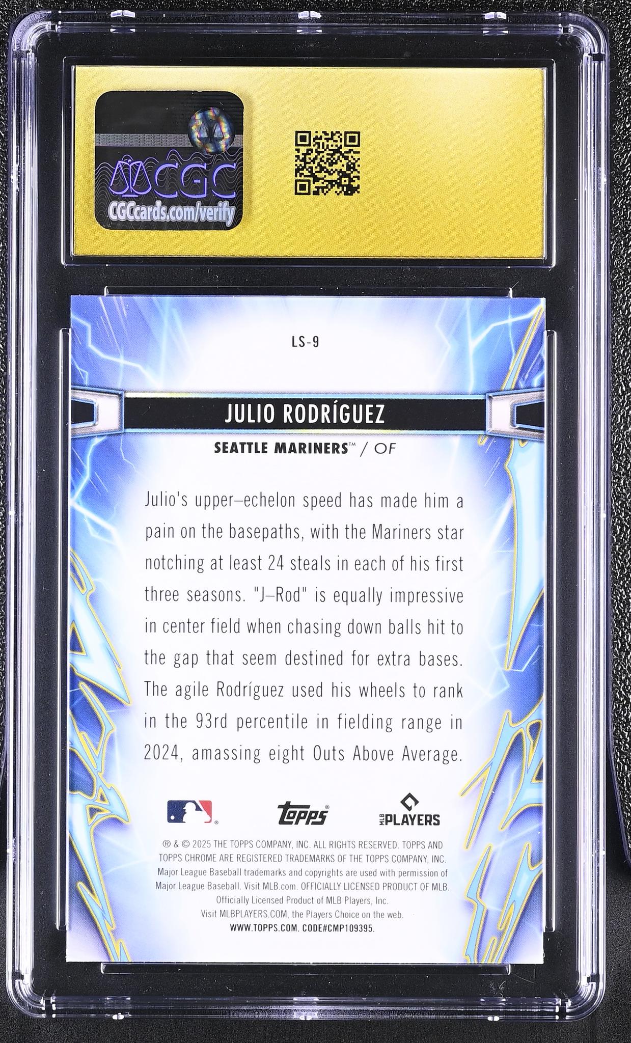 2025 Topps Cosmic Chrome #LS-9 Julio Rodríguez Light Speed CGC 10
