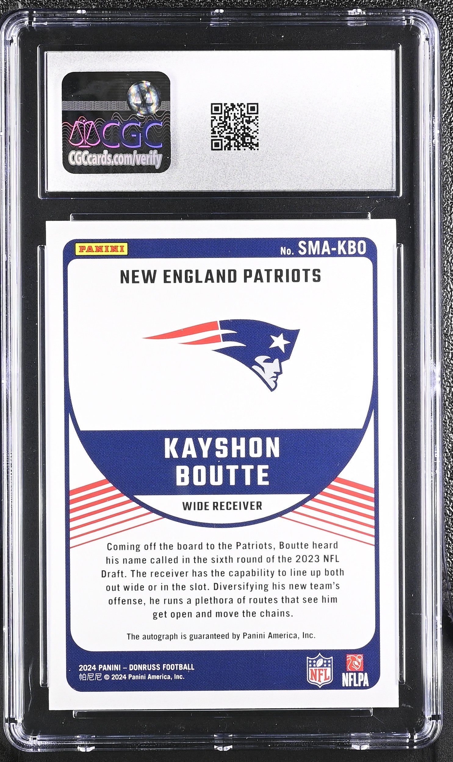 2024 Donruss #SMA-KBO Kayshon Boutte Signature Marks CGC 10