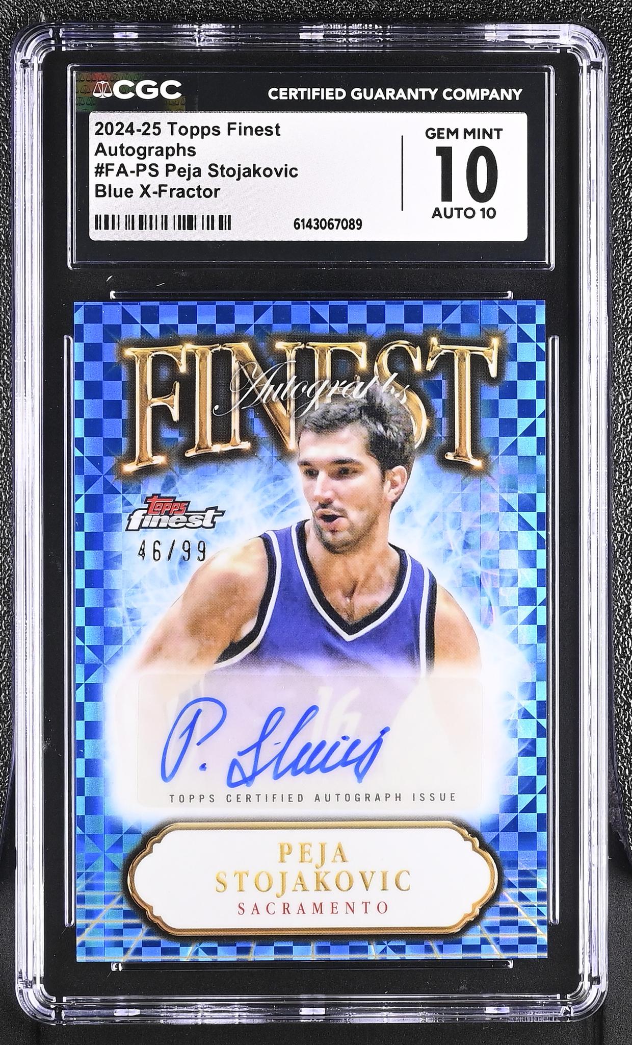 2024 Finest #FA-PS Peja Stojakovic Finest Autographs /99 Auto CGC 10