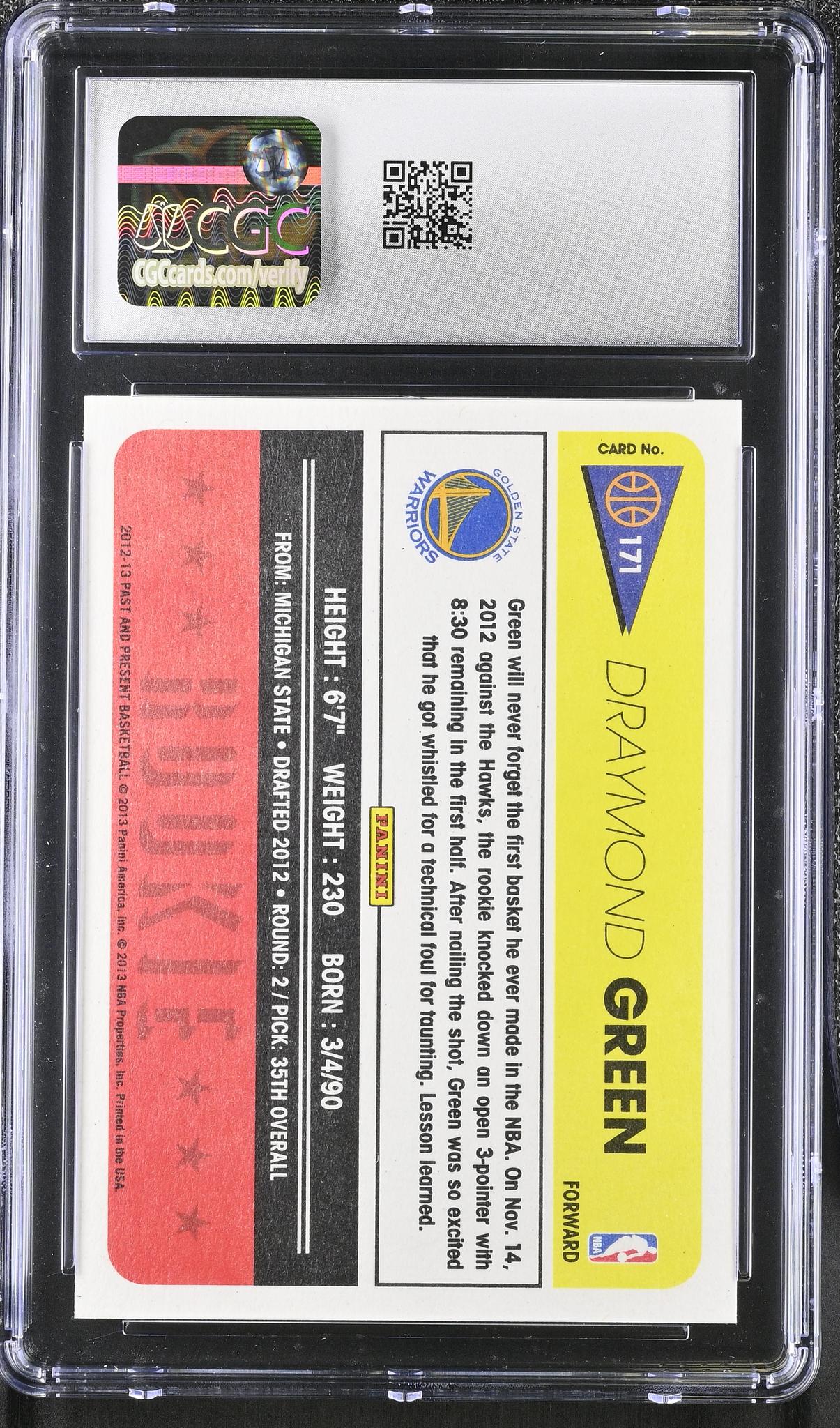 2012 Past & Present #171 Draymond Green CGC 10