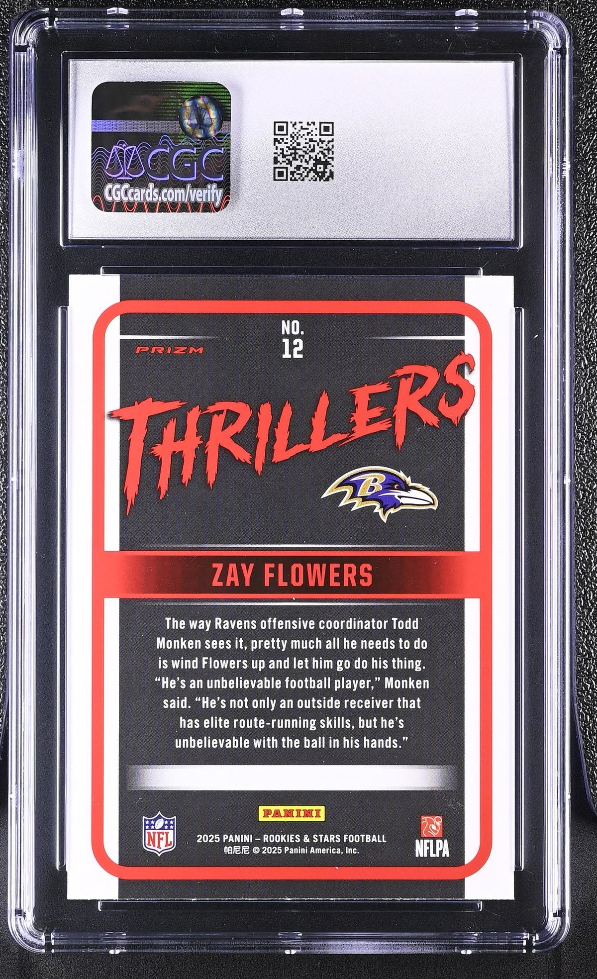 2025 Rookies & Stars #12 Zay Flowers Thrillers CGC 8.5