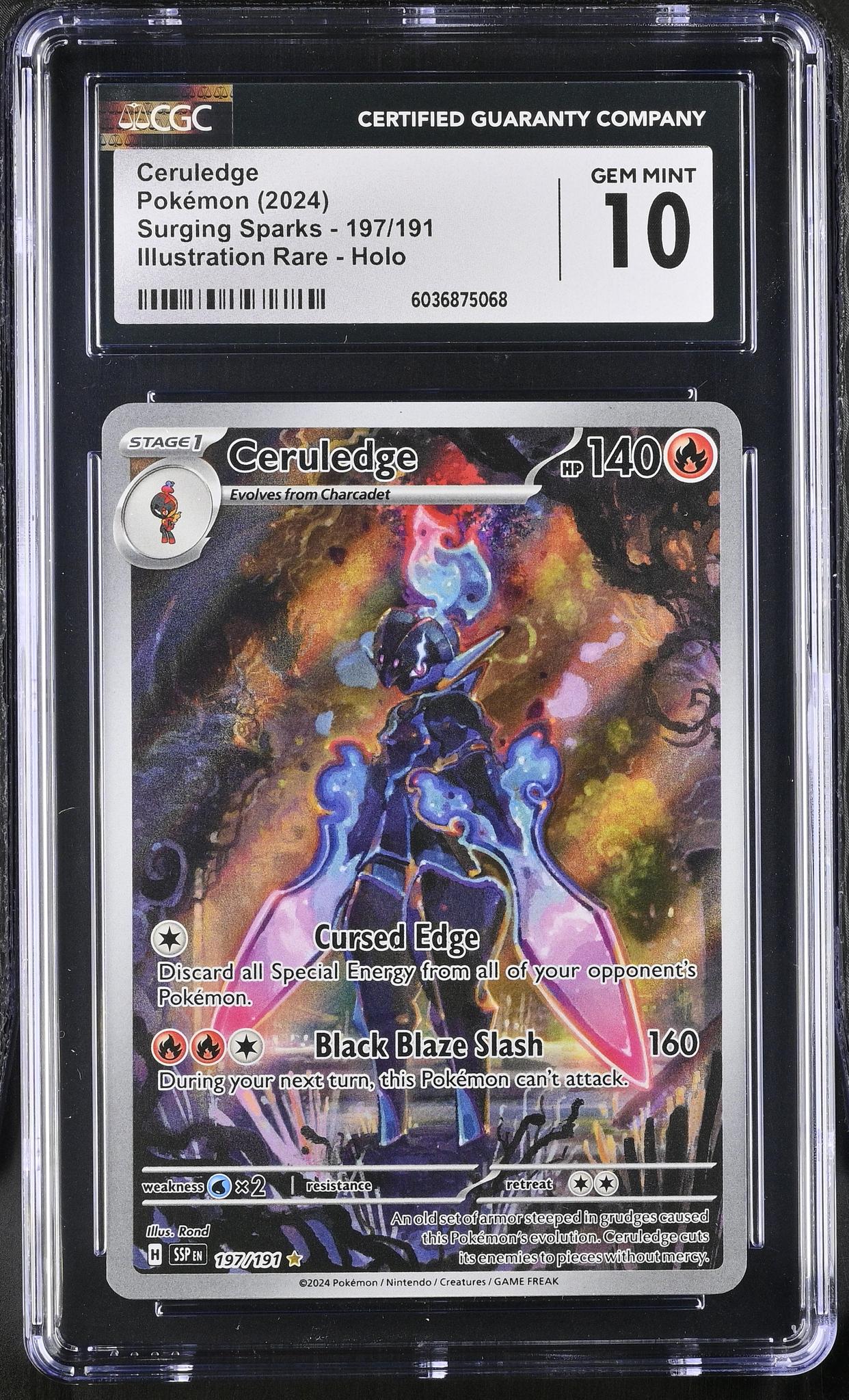2024 Illustration Rare #197/191 Ceruledge Surging Sparks CGC 10