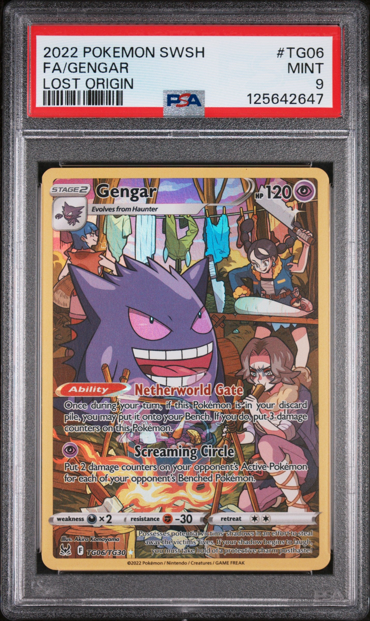 2022 Pokemon Sword and Shield Lost Origin Trainer Gallery Gengar #TG06 PSA 9