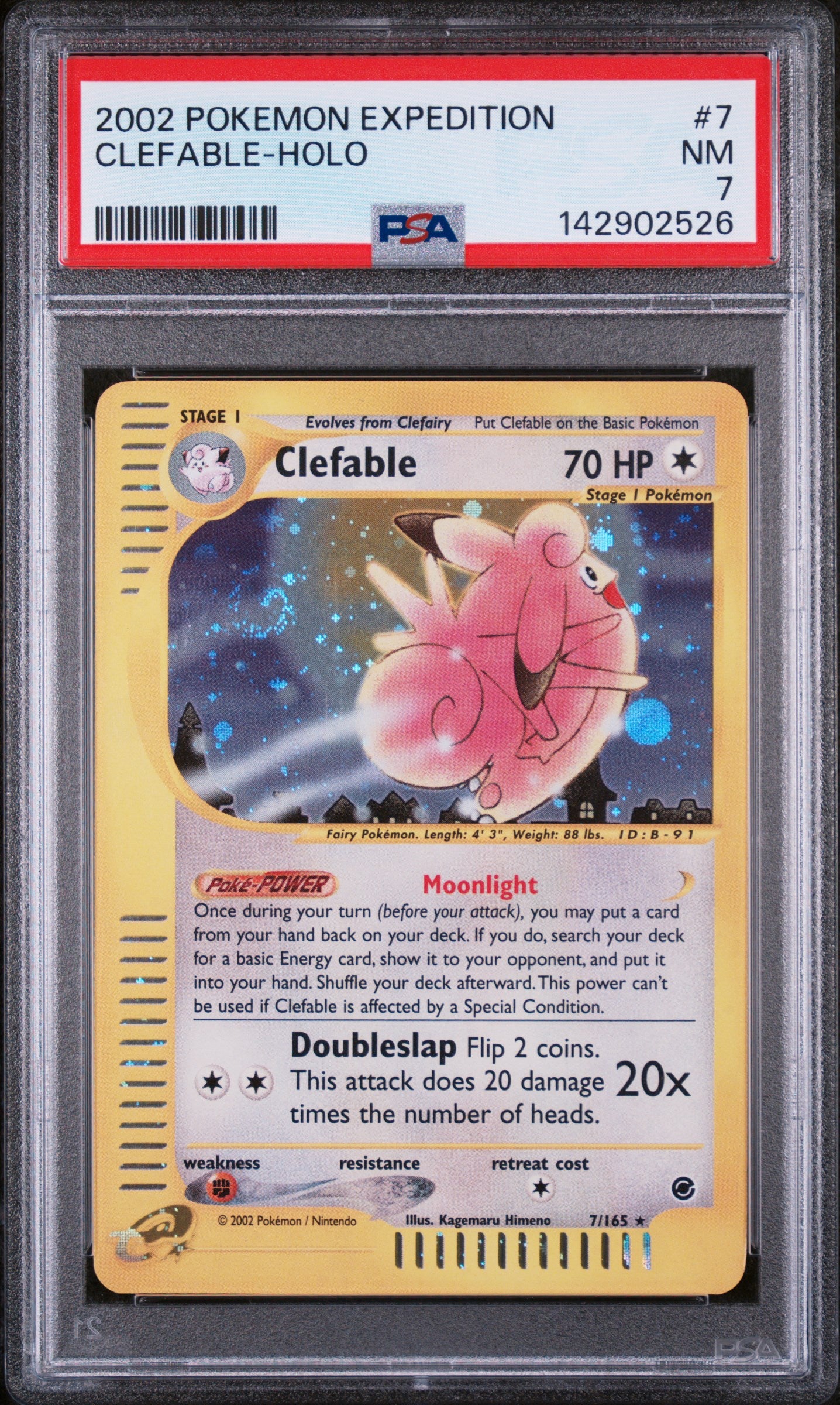 2002 Pokemon Expedition Holo Clefable #7 PSA 7