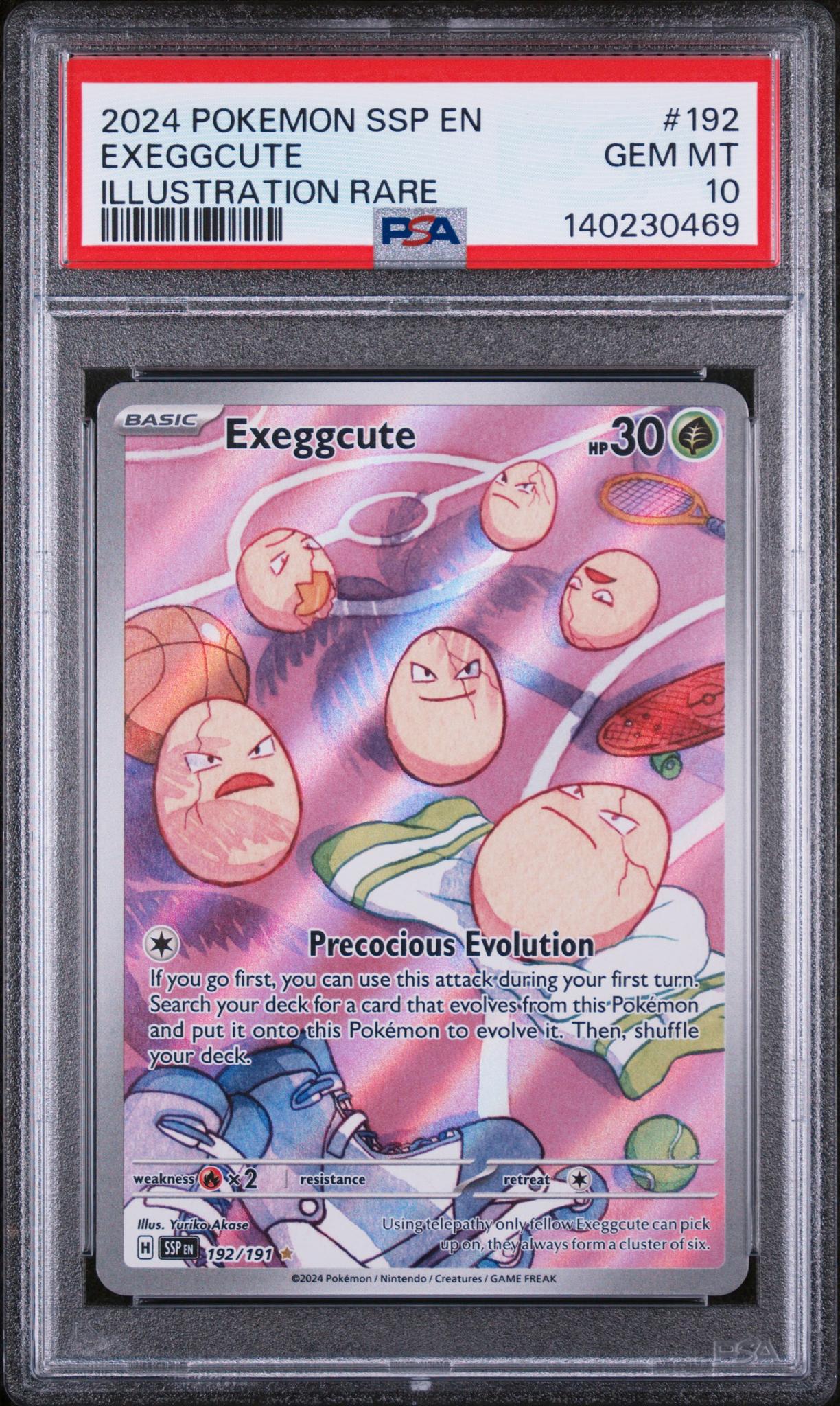 2024 Pokemon Surging Sparks Illustration Rare Exeggcute #192 PSA 10