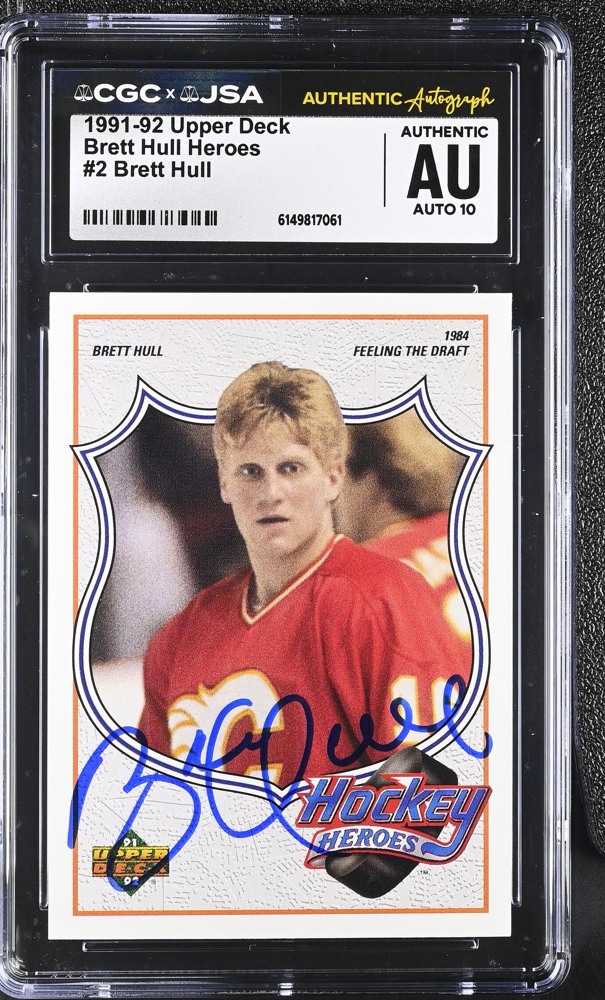 1991 Hockey Heroes #2 Brett Hull CGC x JSA 10