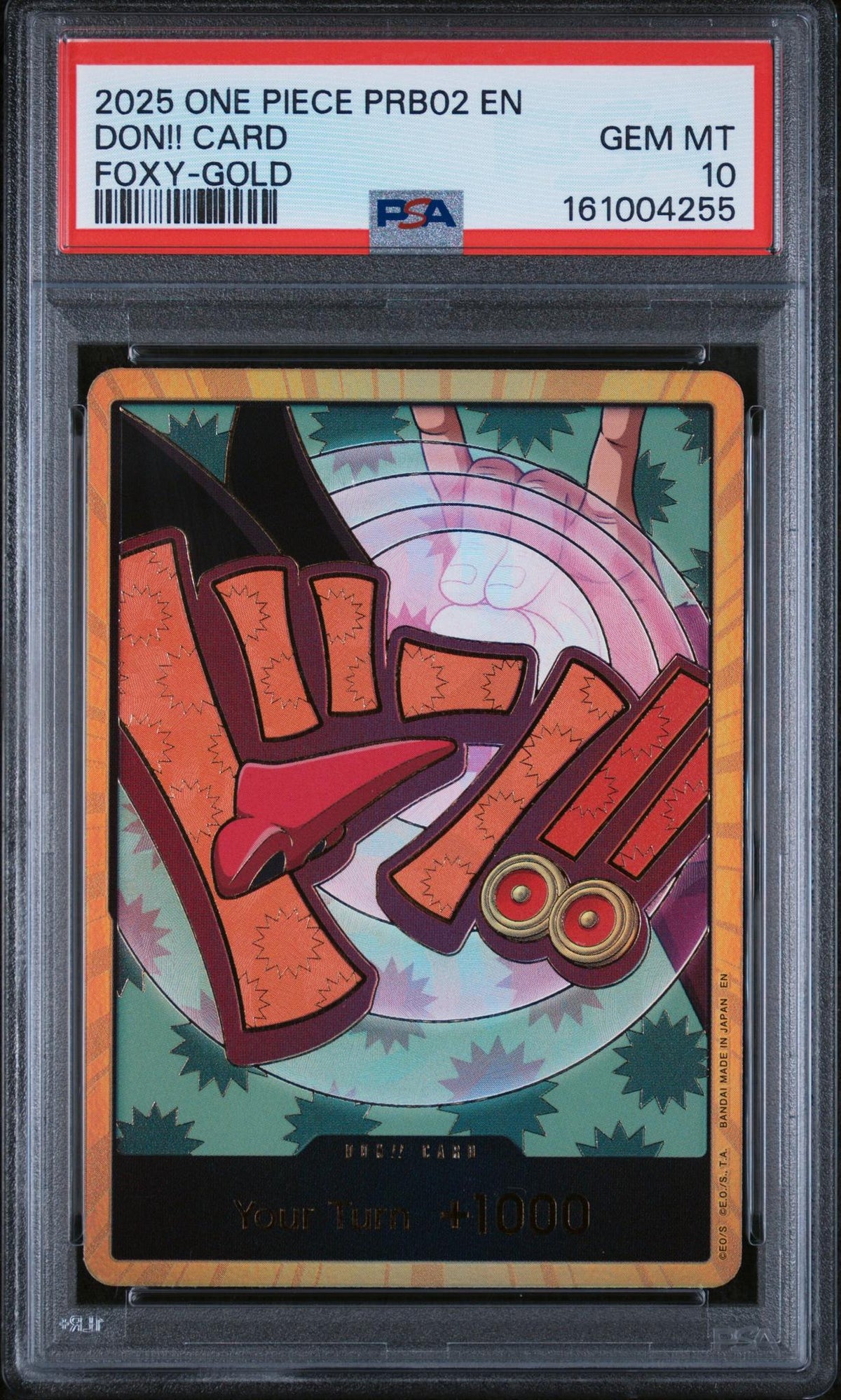 2025 One Piece Don!! Card Foxy PRB02 PSA 10