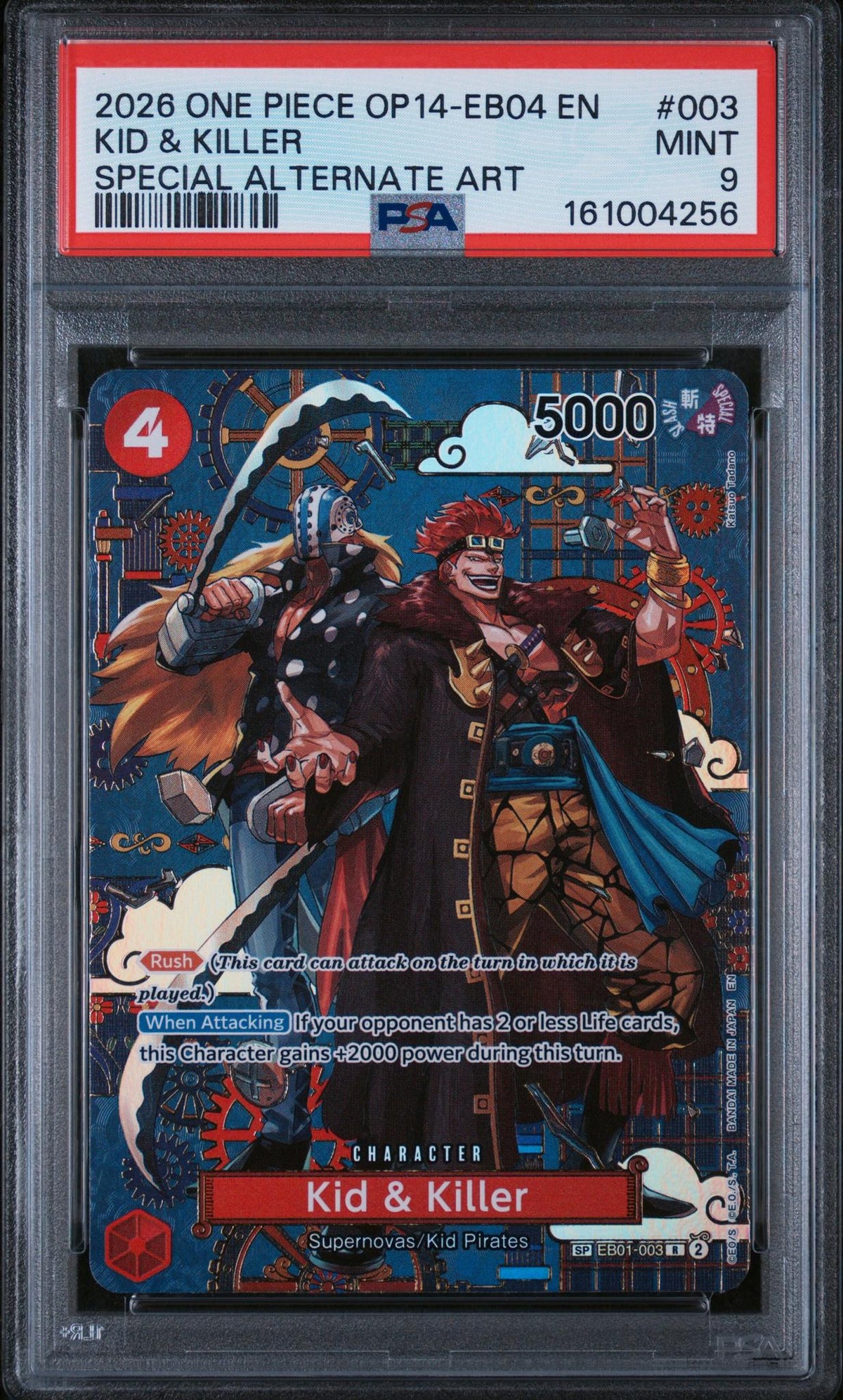 2026 One Piece Kid & Killer #003 Special Alternate Art PSA 9