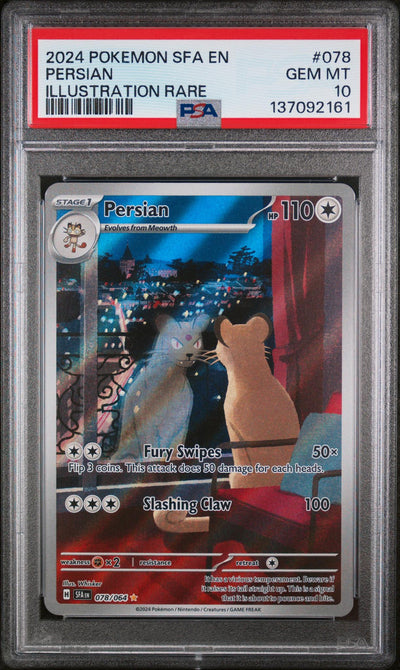 Pokémon SFA EN Persian #078/064 Illustration Rare PSA 10